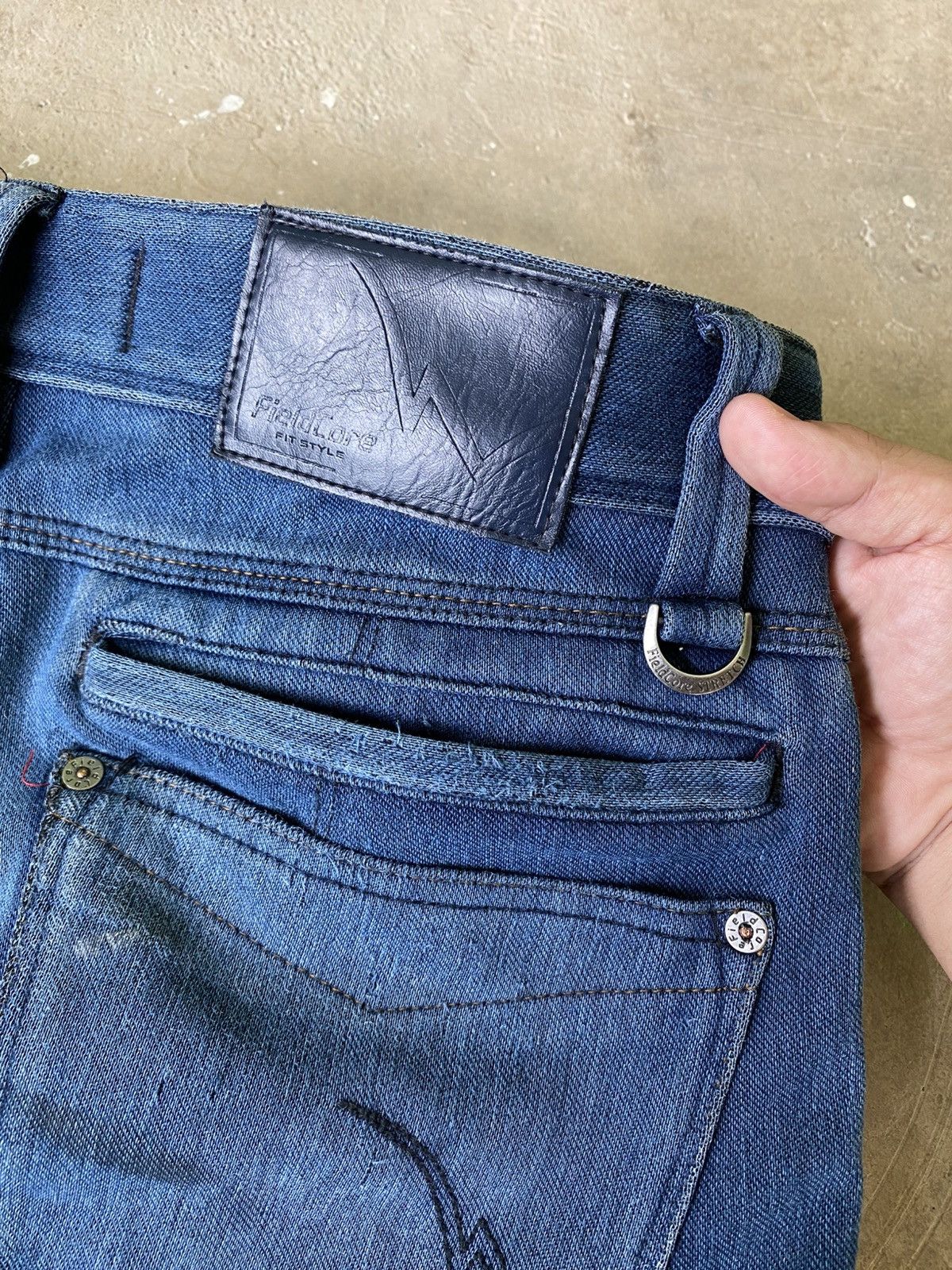 Japanese Brand FieldCore Multi Pocket 3D Workwear Denim Pants Size US 32 / EU 48 - 12 Thumbnail