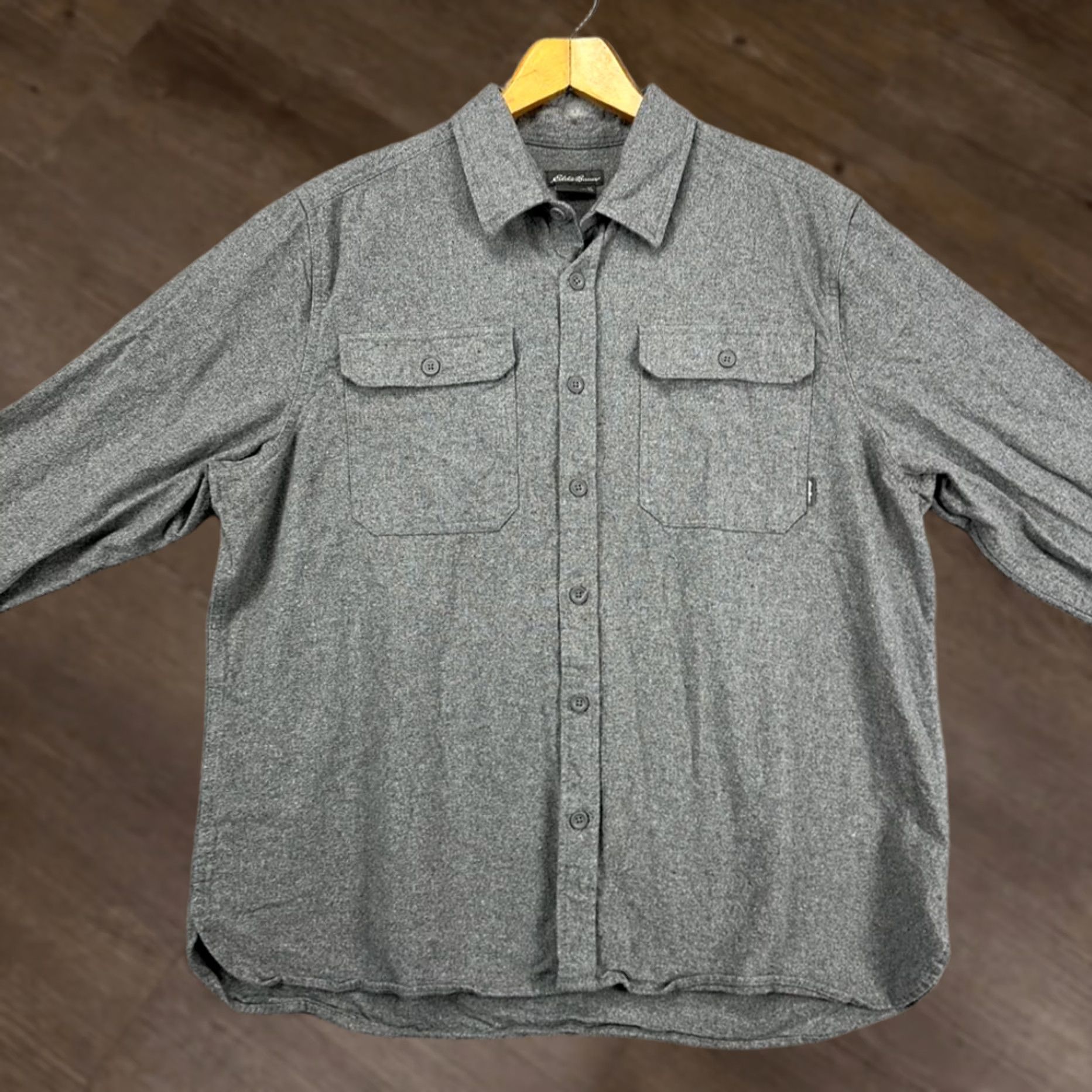 Eddie Bauer VINTAGE Eddie Bauer Thick Flannel Shirt Mens XL Grey Cotton Button-Up Pockets Flap Size US XL / EU 56 / 4 - 1 Thumbnail