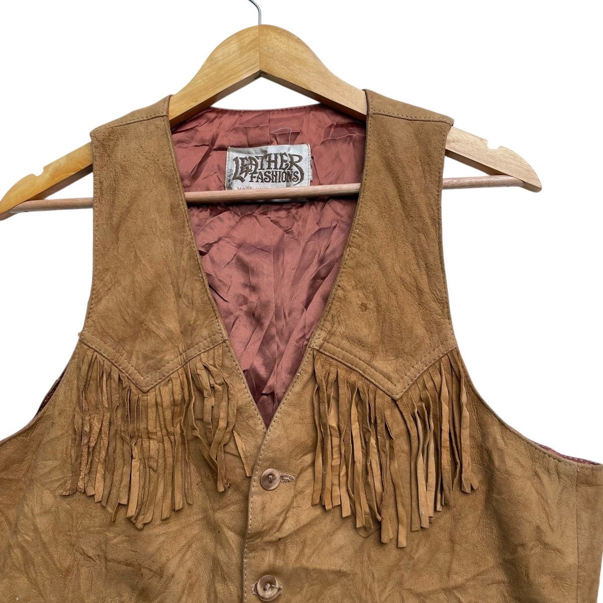 Genuine Leather × Vintage 💥Vintage Harry Pollock Fringe Vest Genuine Leather Size US M / EU 48-50 / 2 - 3 Thumbnail