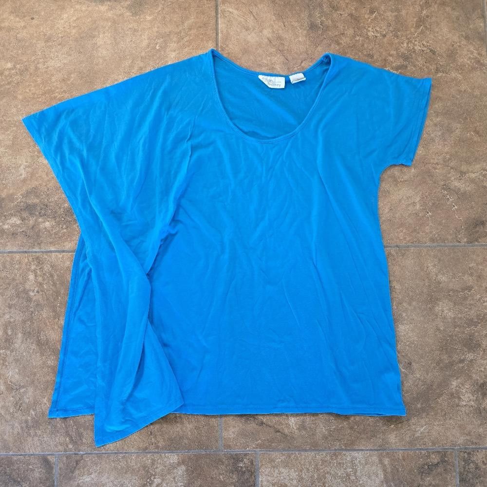 Designer Blue Bold Asymmetrical AB Short Sleeve Size M / US 6-8 / IT 42-44 - 1 Thumbnail