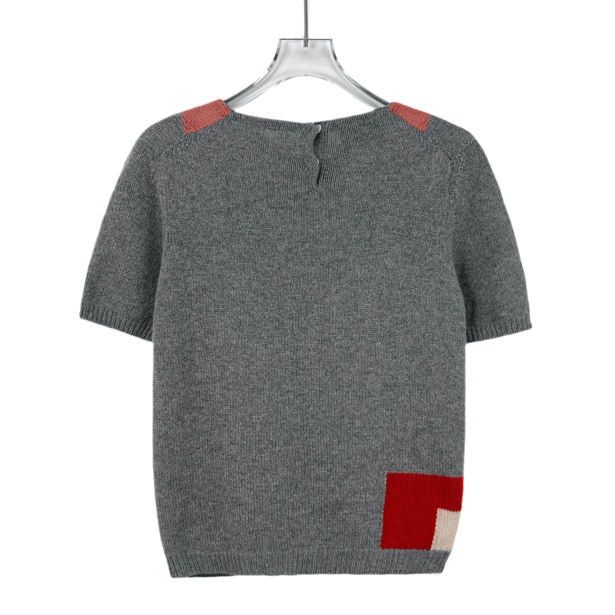 Prada Prada Grey Knit Crewneck Short Sleeve Top (Size S) Size S / US 4 / IT 40 - 8 Thumbnail