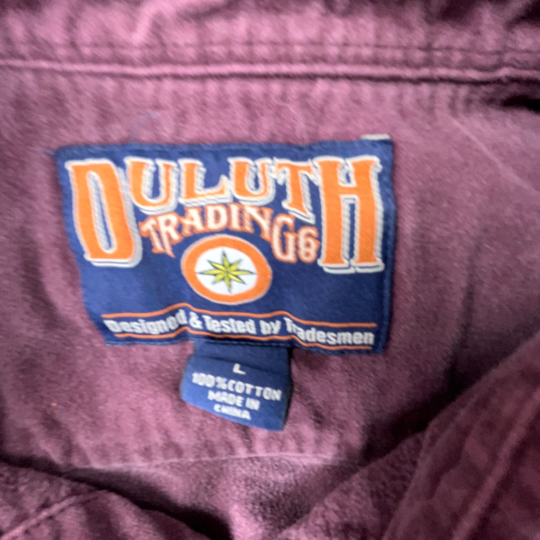 Vintage Duluth Shirt Men Large Maroon Button Up Chamois Cloth Heavy Outdoor Camp Hiking Size US L / EU 52-54 / 3 - 5 Thumbnail