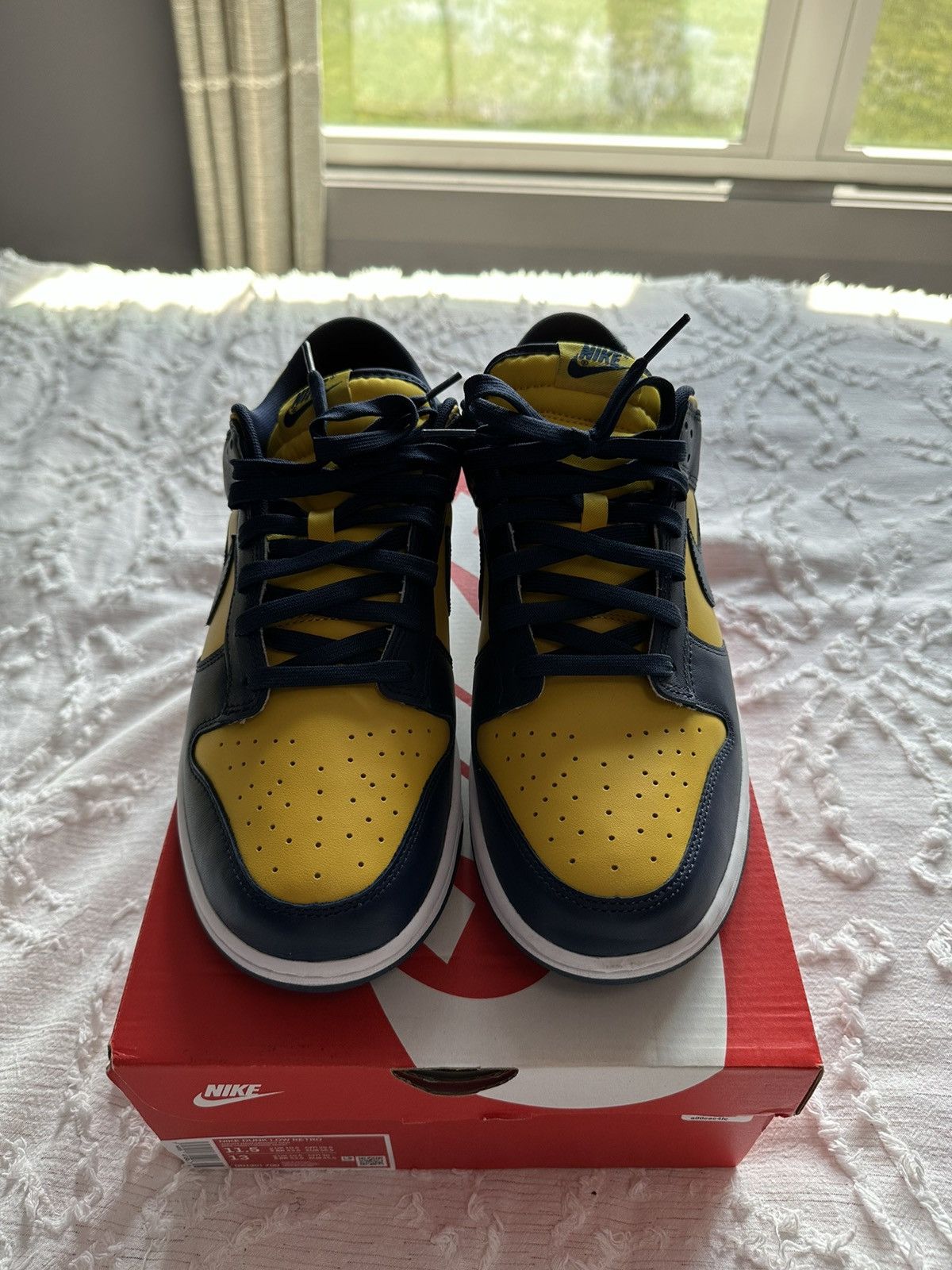 image of Nike Dunk Low 'michigan' 2021 Shoes in Blue/Yellow, Men's (Size 11.5)