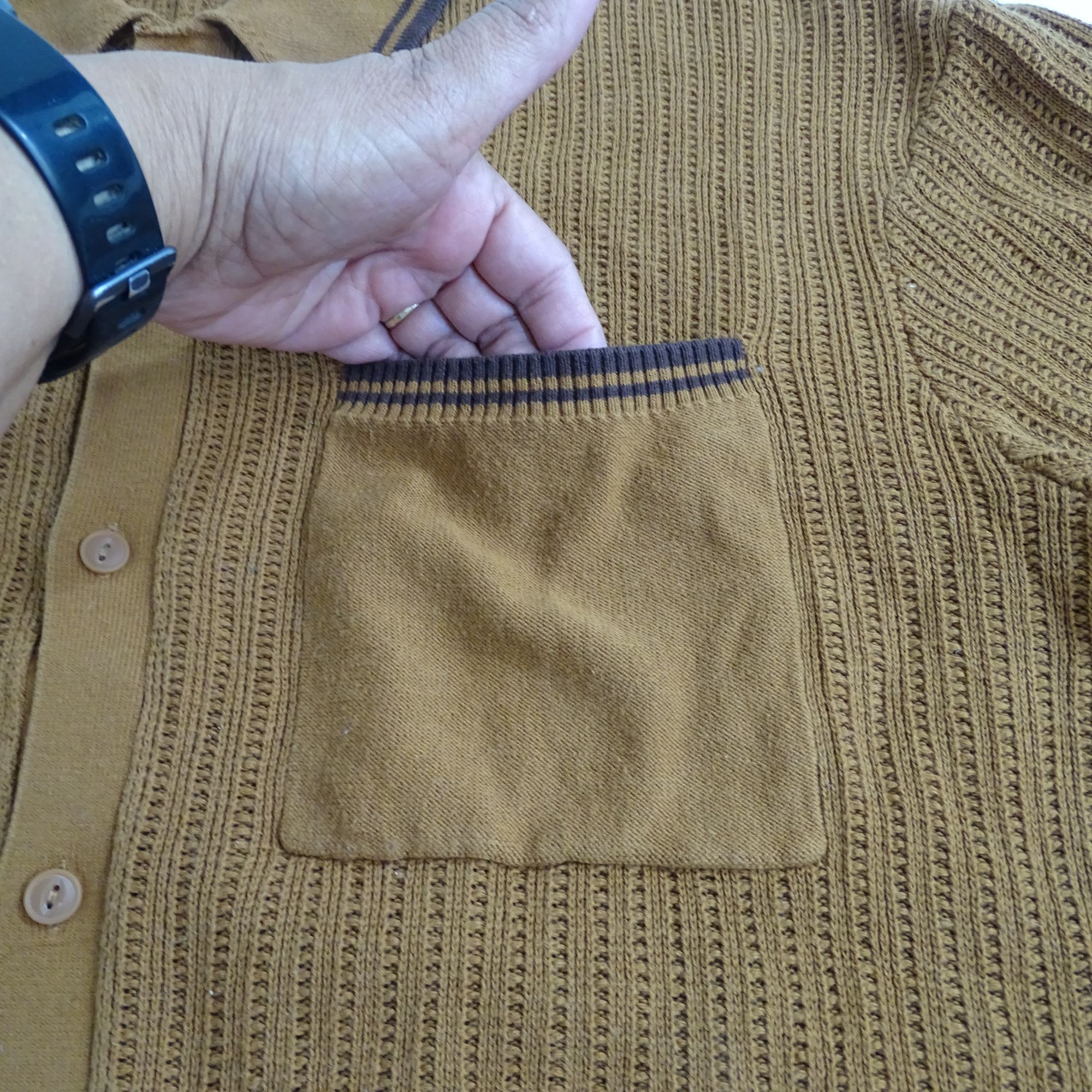 Standard Cloth Standard Cloth Brown Button Up Knit Shirt Sweater Men Size M Size US M / EU 48-50 / 2 - 2 Thumbnail