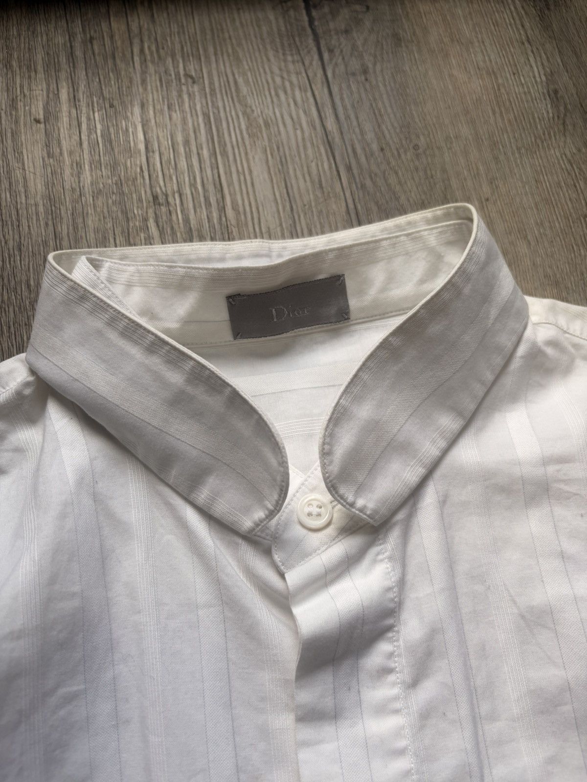 Dior SS09 KVH Dior Homme double collar striped shirt Size US L / EU 52-54 / 3 - 3 Thumbnail