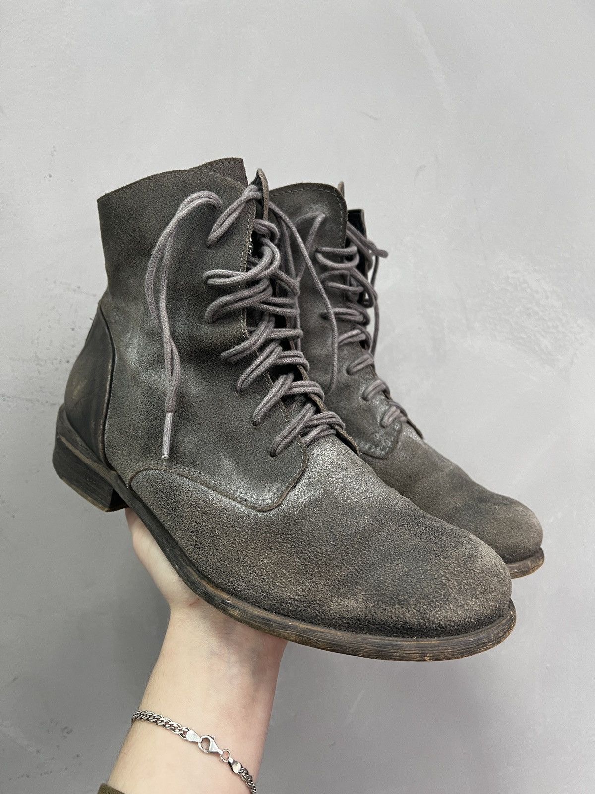 Guidi Hedi slimane Suede Gray Boots Lace up Faded Vintage style Size US 7.5 / EU 40-41 - 1 Thumbnail