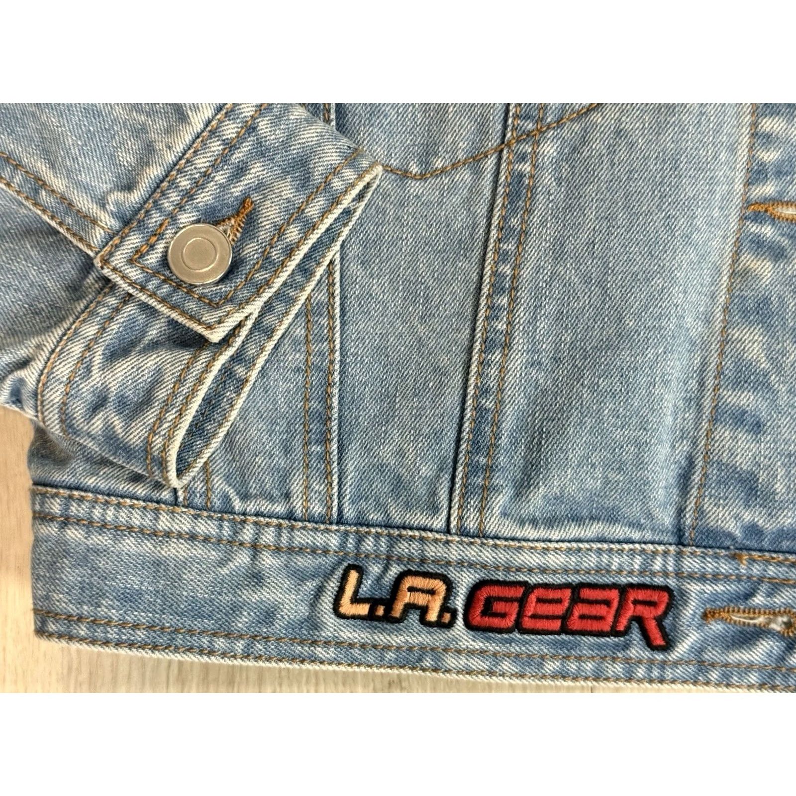La Gear LA Gear Denim Jacket Womens L Embroidered Logo Small Wool? Size L / US 10 / IT 46 - 4 Thumbnail