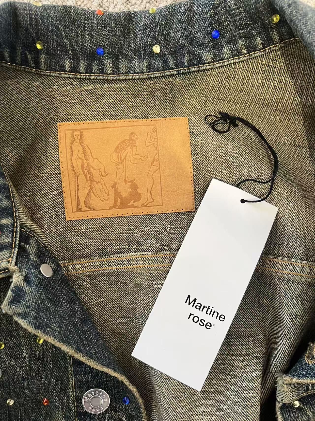 Martine Rose Martine Rose rhinestone-embellished denim jacket Size US S / EU 44-46 / 1 - 6 Thumbnail