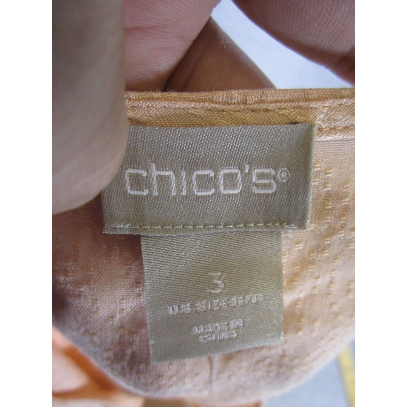 Vintage VINTAGE Chico's Blouse Womens 16 Pink Long Sleeve Cotton Business Flutter Sleeve Shirt Size XXL / US 16-18 / IT 52-54 - 7 Thumbnail
