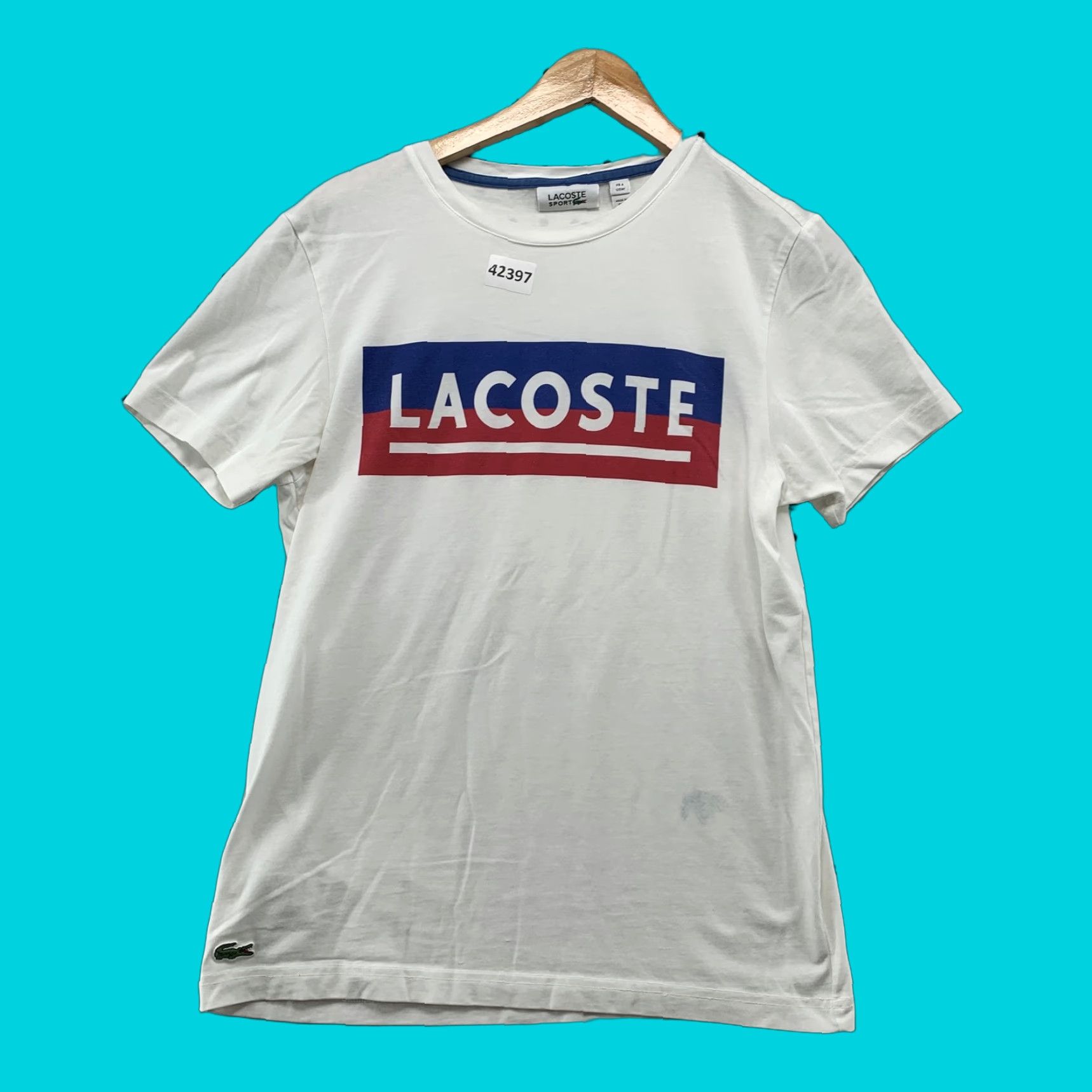 Lacoste LACOSTE Mens White Graphic Print Short Sleeve T-Shirt Size Medium Alligator Logo Size US M / EU 48-50 / 2 - 1 Thumbnail