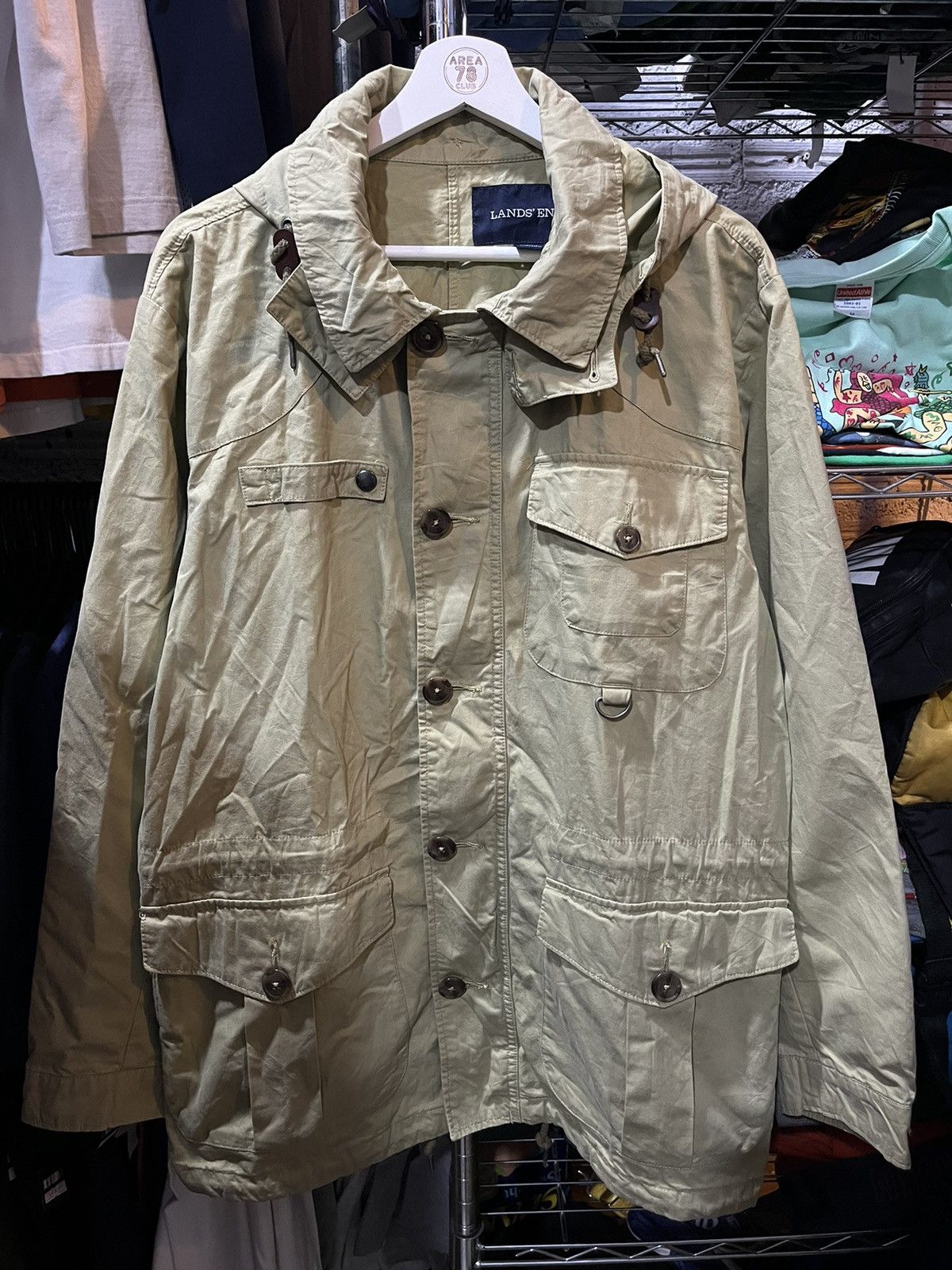 Japanese Brand Land’s End Military Jacket Hoodie 90s Size US L / EU 52-54 / 3 - 1 Thumbnail