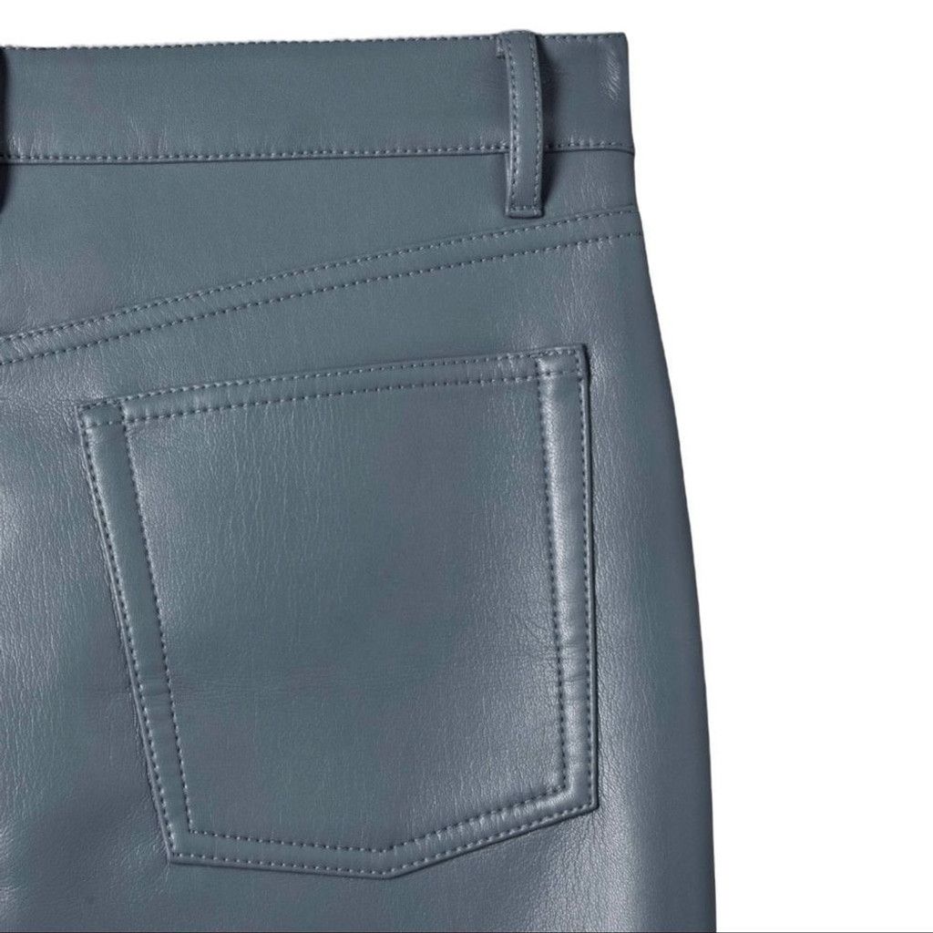 Aritzia NEW Wilfred Melina Vegan Leather HR Pants In Shadow Blue 6 Size 28" / US 6 / IT 42 - 3 Thumbnail