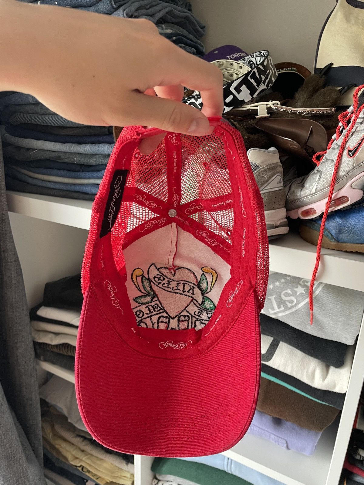 Christian Audigier × Ed Hardy × Vintage Ed Hardy Vintage Cap By Christian Audigier Big Logo Japanese Size ONE SIZE - 5 Thumbnail