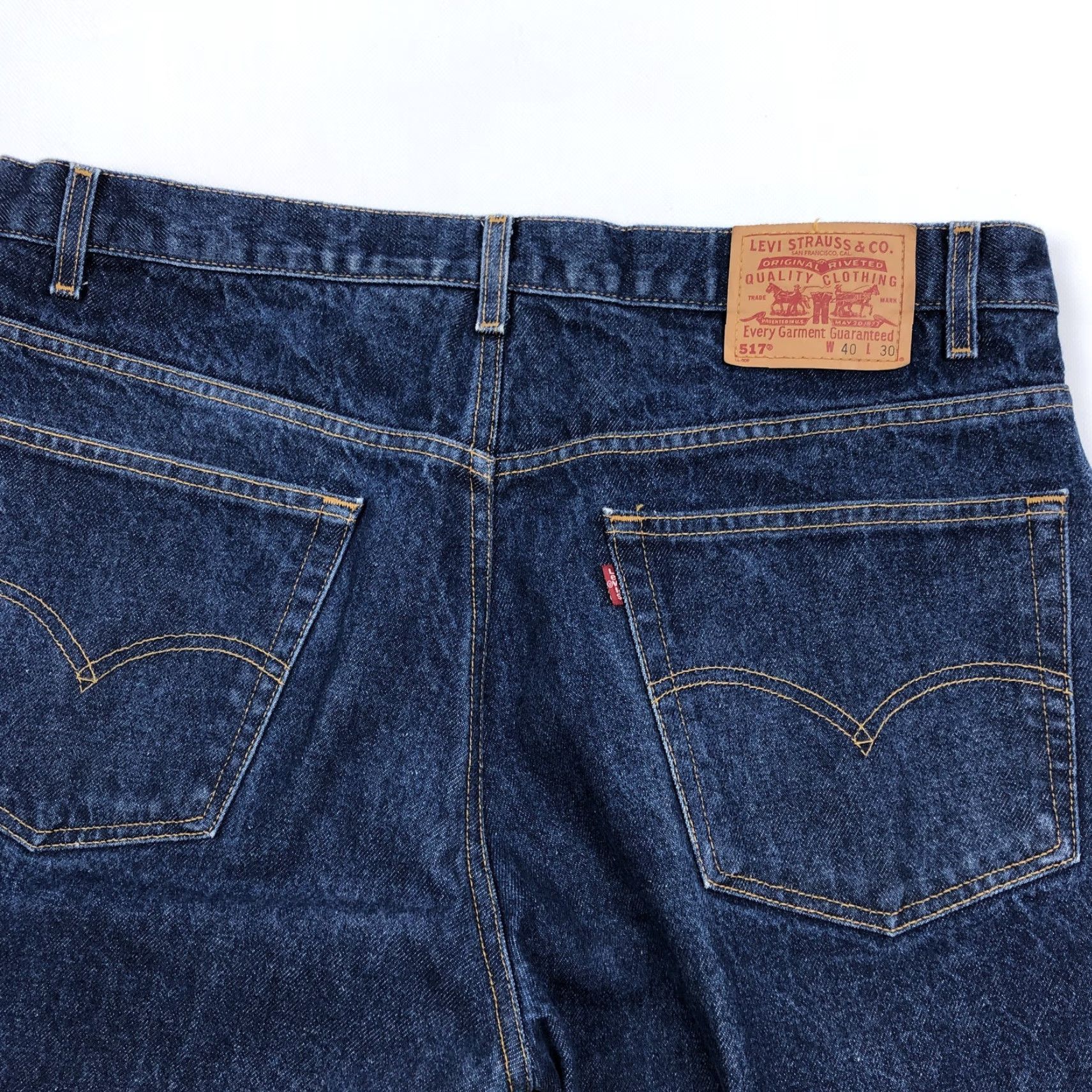 Levi's Levi's 517 Bootcut Denim Jeans Mens Dark Wash 40x30 Zip Fly Cotton Mexico Regular 5-Pocket Vintage No Size US 40 / EU 56 - 4 Thumbnail