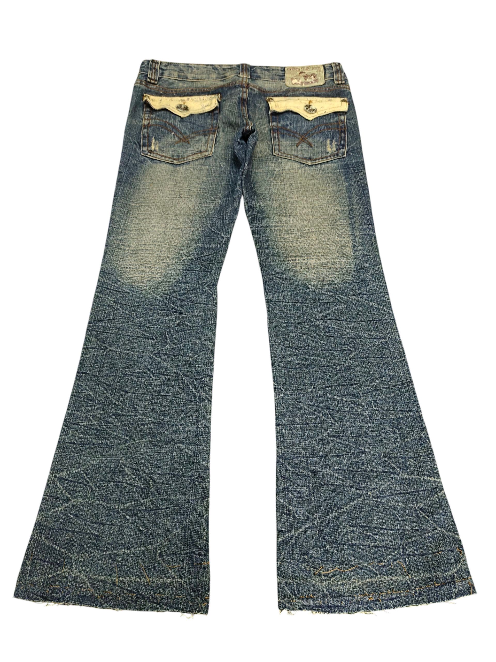 Tornado Mart Flare Jeans Africa Taro Distress Denim Bootcut Low Rise Y2k Size US 29 - 2 Thumbnail
