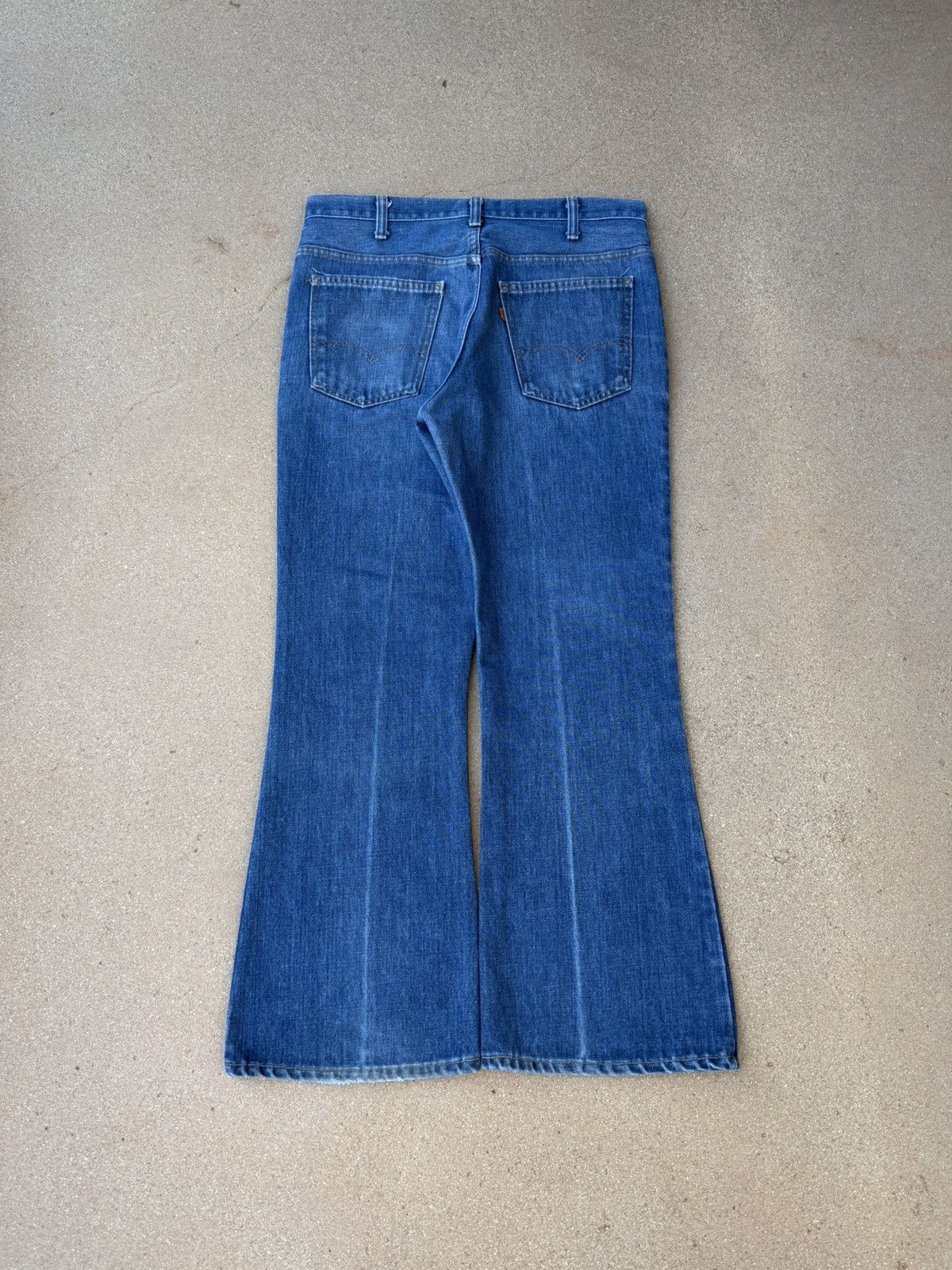 Levi's Vtg 70’s Levi’s 646 Orange Tab Bellbottom Flare Jeans 35x29 Size US 35 - 2 Thumbnail