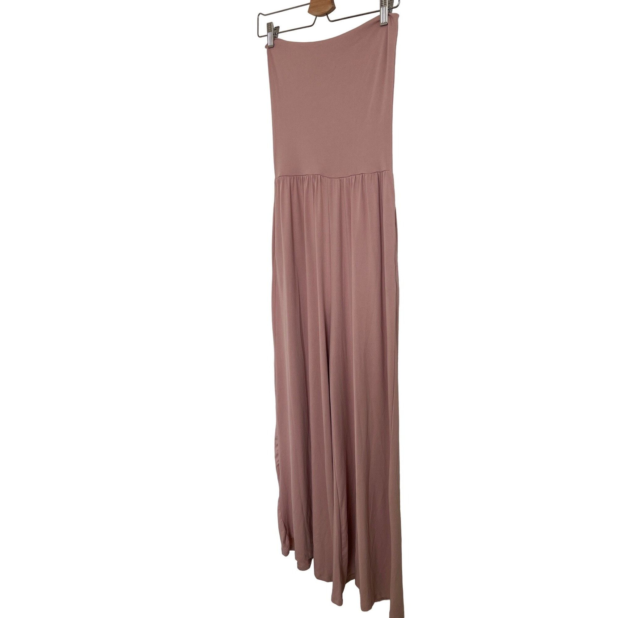 Other Doublju Dusty Rose Strapless Lounge Jumpsuit Size 26" / US 2 / IT 38 - 2 Thumbnail