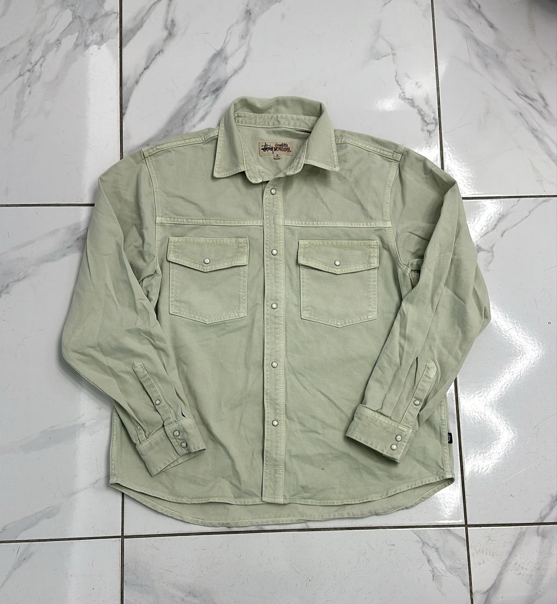 Stussy × Vintage Stüssy FW22 Western Denim Shirt Cream Medium Size US M / EU 48-50 / 2 - 1 Thumbnail