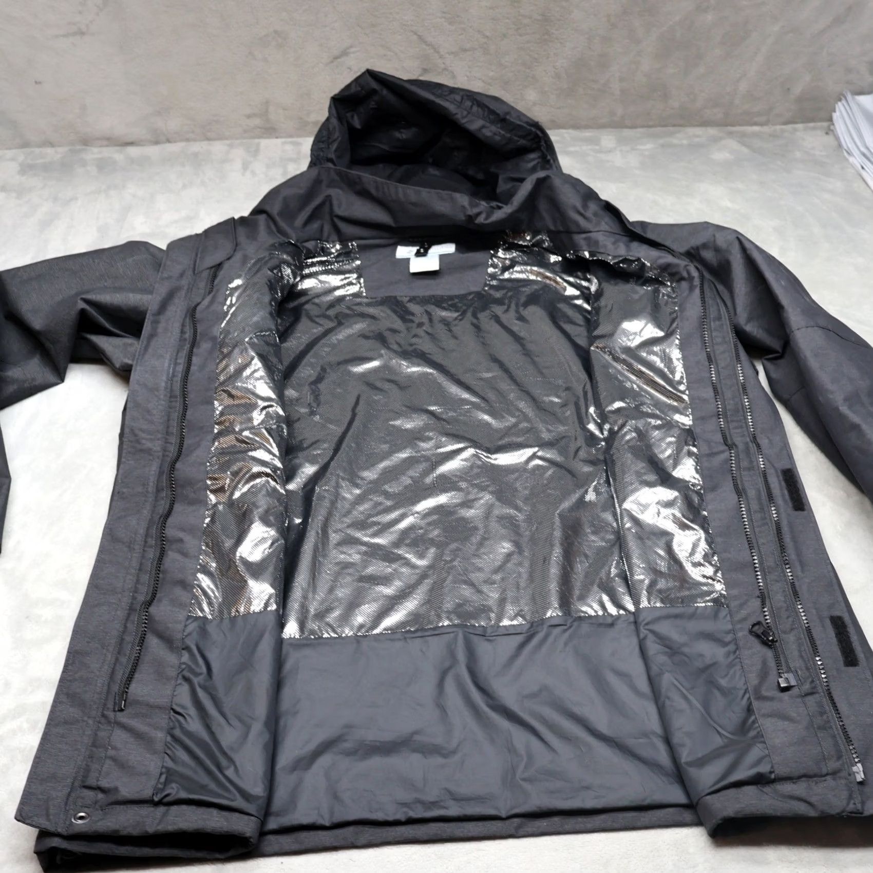 Rains Columbia Rain Jacket Mens Large Black Omni-Heat Waterproof 3in1 Shell Omnitech Shell Ombro-Heat? Size US L / EU 52-54 / 3 - 7 Thumbnail