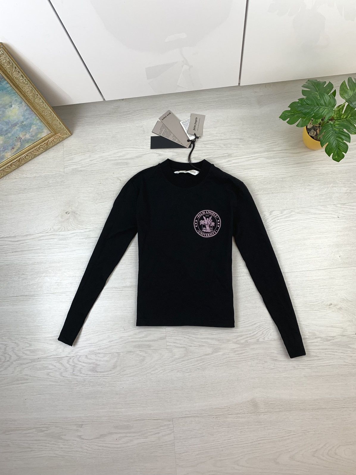 Palm Angels Womens Long Sleeve Shirt Black Size XS