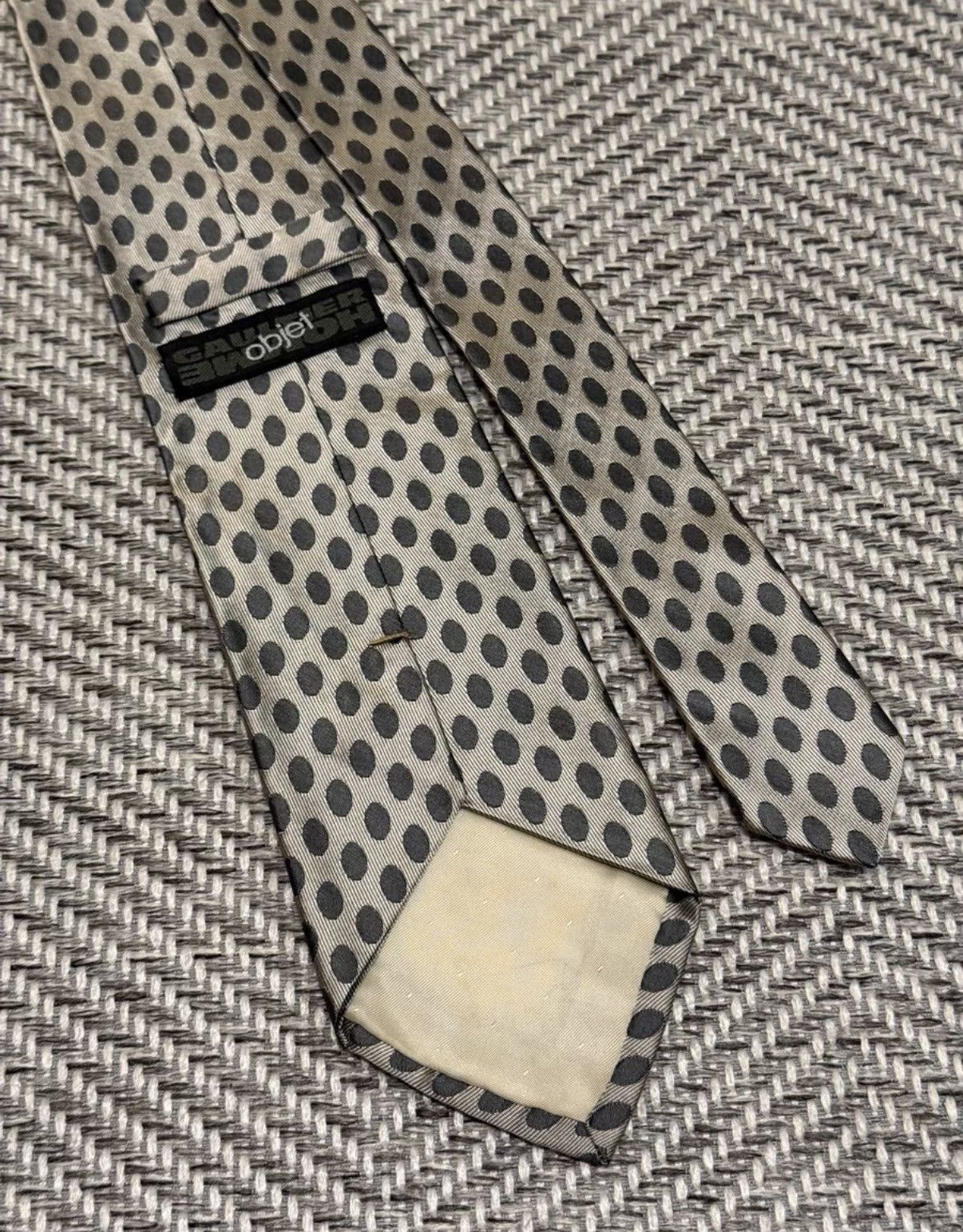 Jean Paul Gaultier Jean Paul Gaultier Metal Perforated Polka Dot Tie K24 Size ONE SIZE - 4 Thumbnail