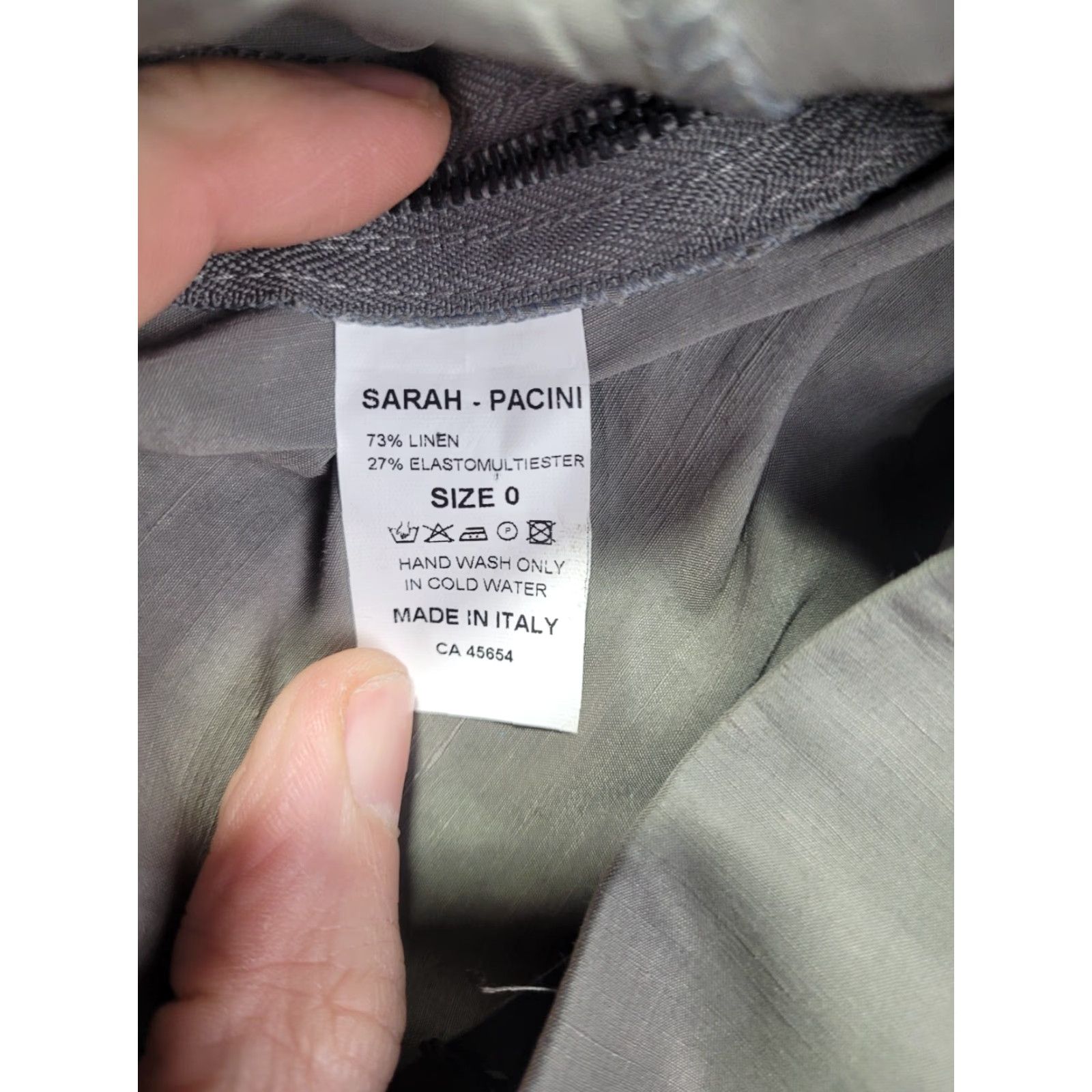 Sarah Pacini Sarah Pacini Linen Pants Womens Size 0 Gray Stretch Linen Tapered NWT MSRP 25 Size 25" / US 0 / IT 36 - 3 Thumbnail