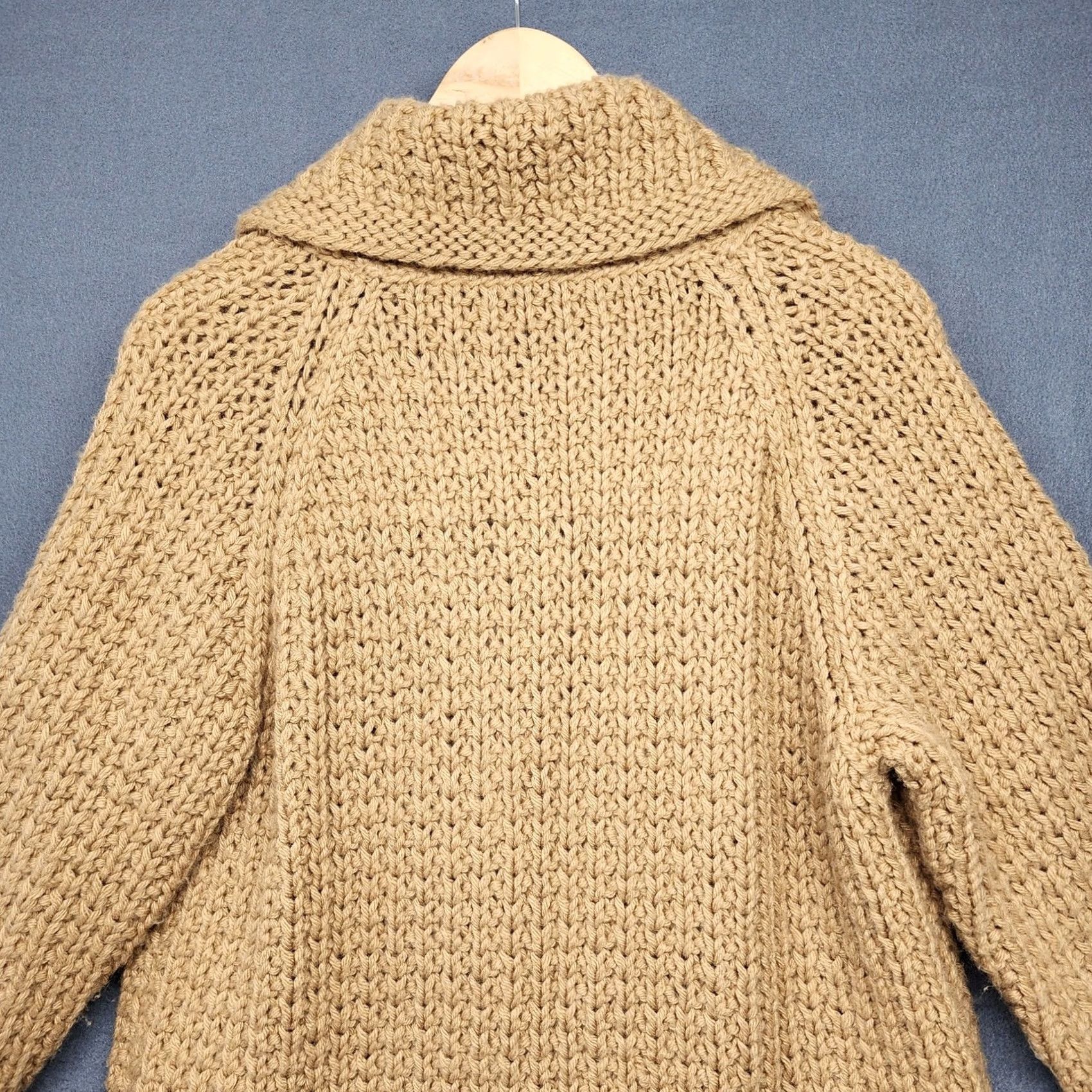 Vintage VINTAGE Handmade Sweater Cardigan Womens S/M Tan Long Sleeve Wool Blend? (retain original words only) Size M / US 6-8 / IT 42-44 - 7 Thumbnail