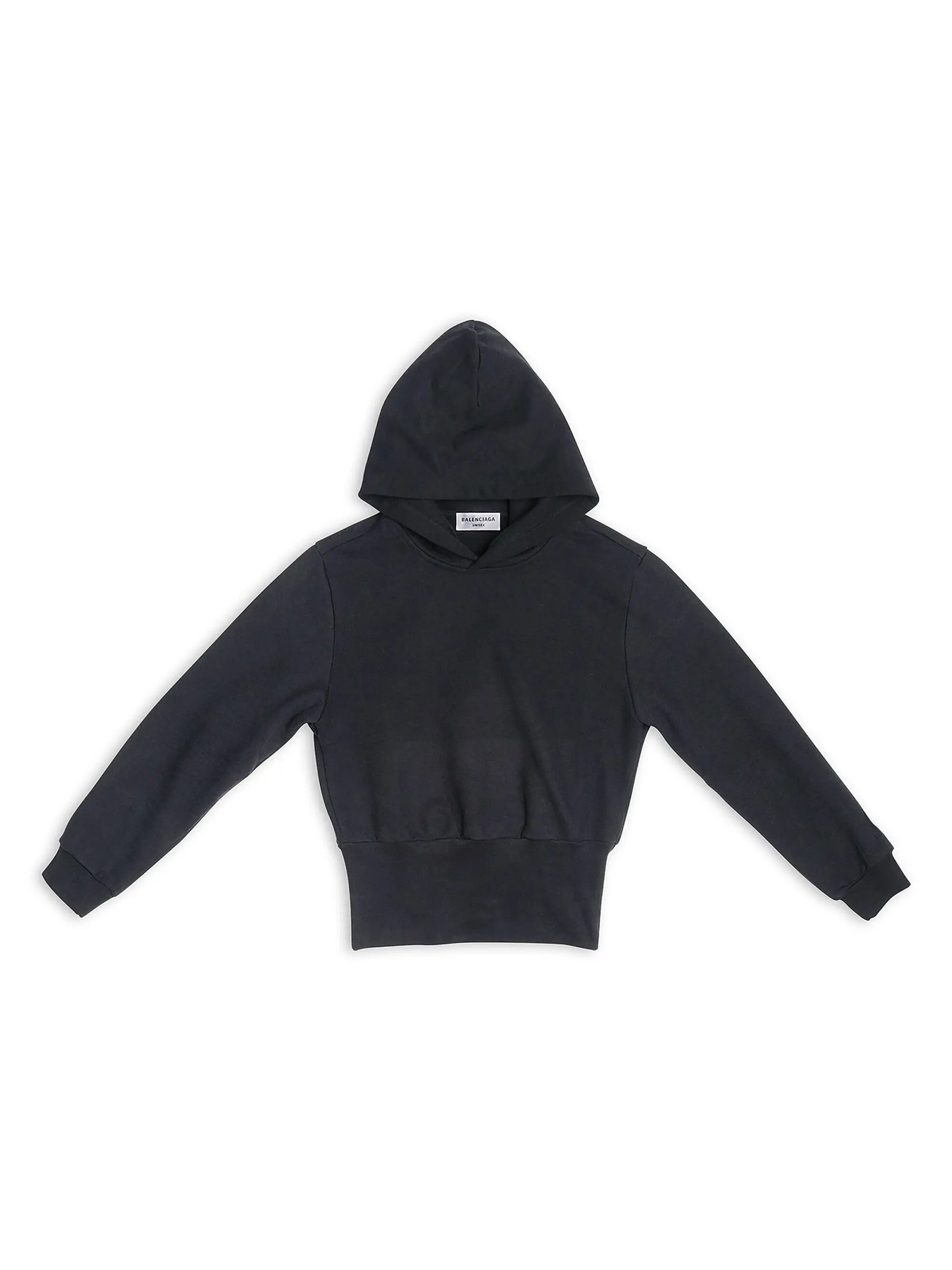 Balenciaga o1tko10825 Unisex Cropped Hoodie in Black Size M / US 6-8 / IT 42-44 - 1 Thumbnail