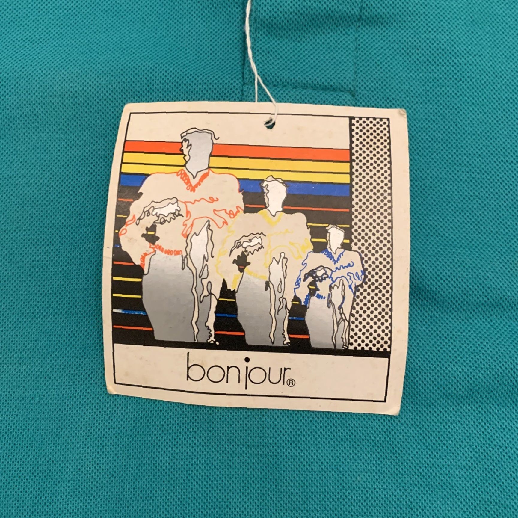 Vintage VINTAGE Bonjour Shirt Polo Shirt Women L Teal 90s NOS 90s Womens Teal Polo Size L / US 10 / IT 46 - 2 Thumbnail