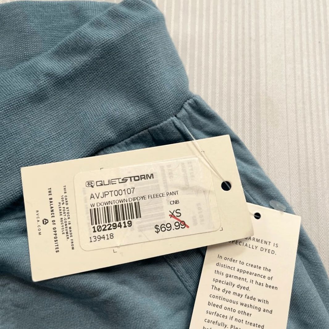 Rvca Pants Women Xs Blue Fleece Downtown Dip Dye Sunday Collection New Activewear, Women's (Size 26) — image 2 of 6