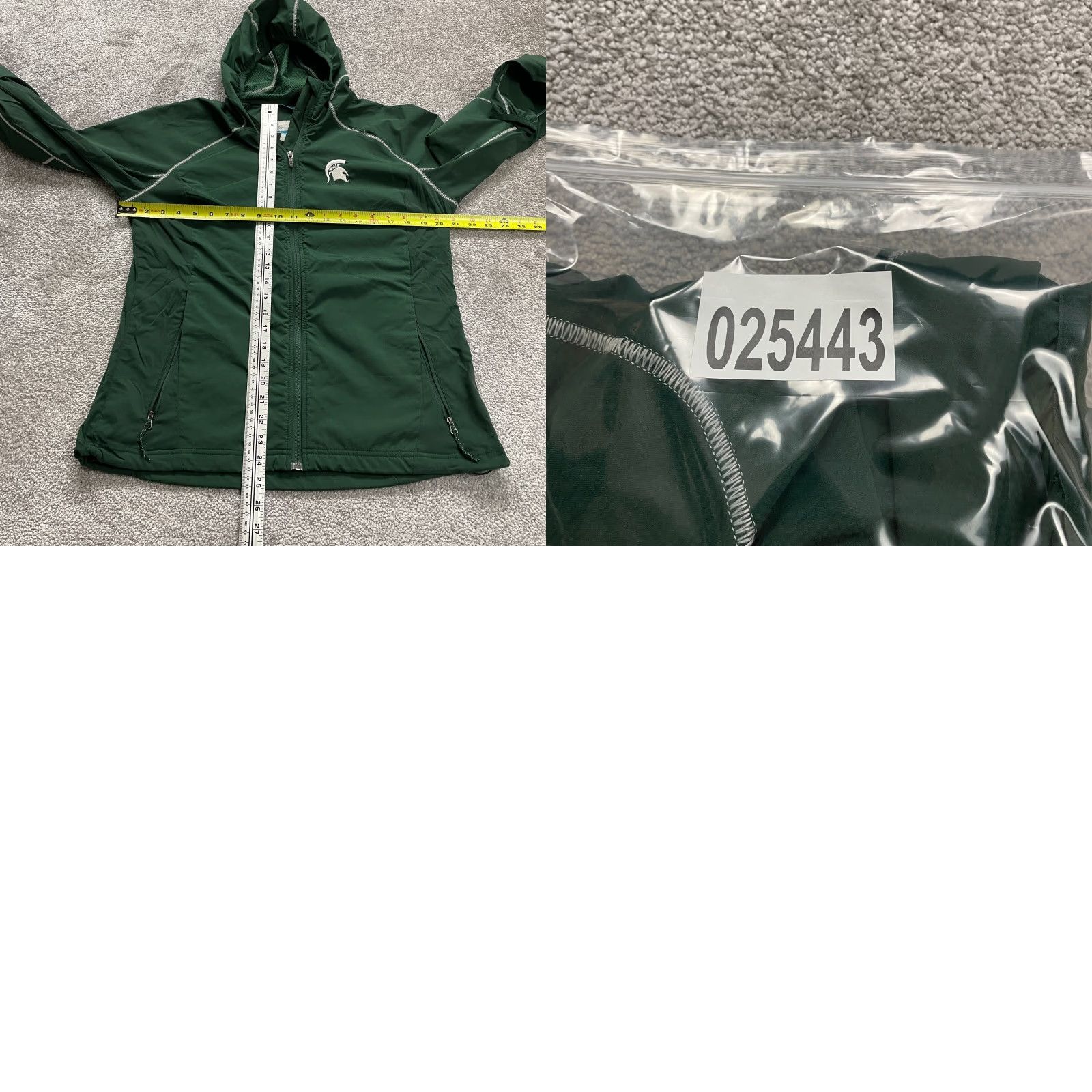 Vintage Columbia Windbreaker Jacket Womens XL Green Michigan State Spartans Size XL / US 12-14 / IT 48-50 - 9 Thumbnail