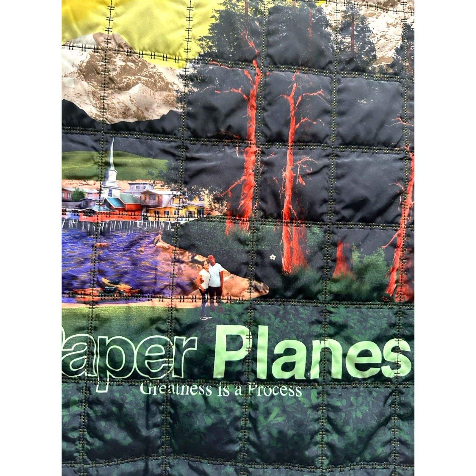 Vintage PAPER PLANES Jacket XL Men Green Puffer NEW RARE GRAPHIC Size US XL / EU 56 / 4 - 6 Thumbnail