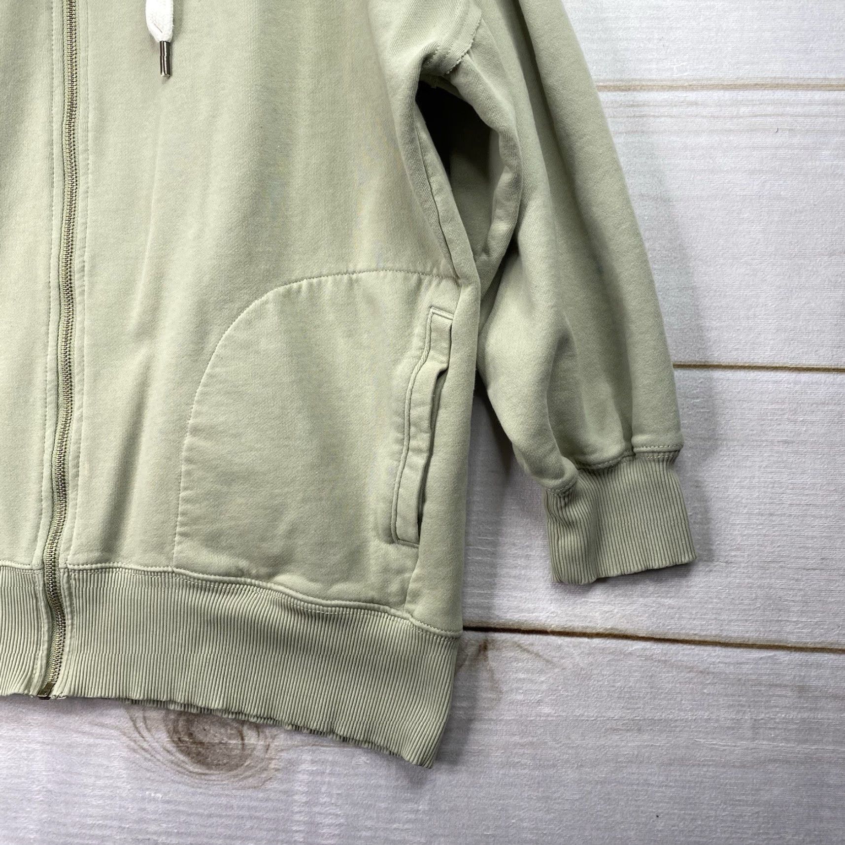 Vintage VINTAGE American Eagle Oversized Full Zip Hoodie Womens M Green Slub Distressed Look Slub Size M / US 6-8 / IT 42-44 - 2 Thumbnail