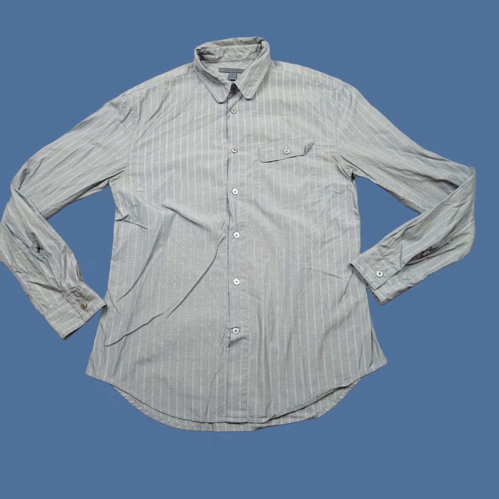John Varvatos John Varvatos Shirt Mens Medium Gray Striped Long Sleeve Pocket Button Up Casual Size US M / EU 48-50 / 2 - 1 Thumbnail