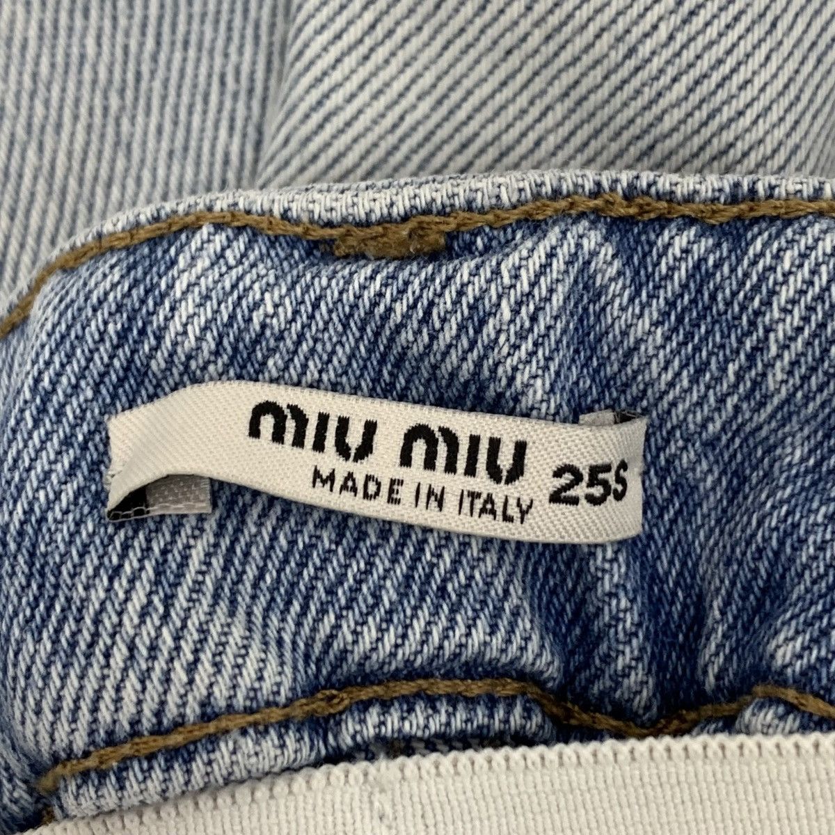 Miu Miu Miu Miu Light Blue Bud Waist Cotton Denim Pants K26WX Size 25" / US 0 / IT 36 - 6 Thumbnail