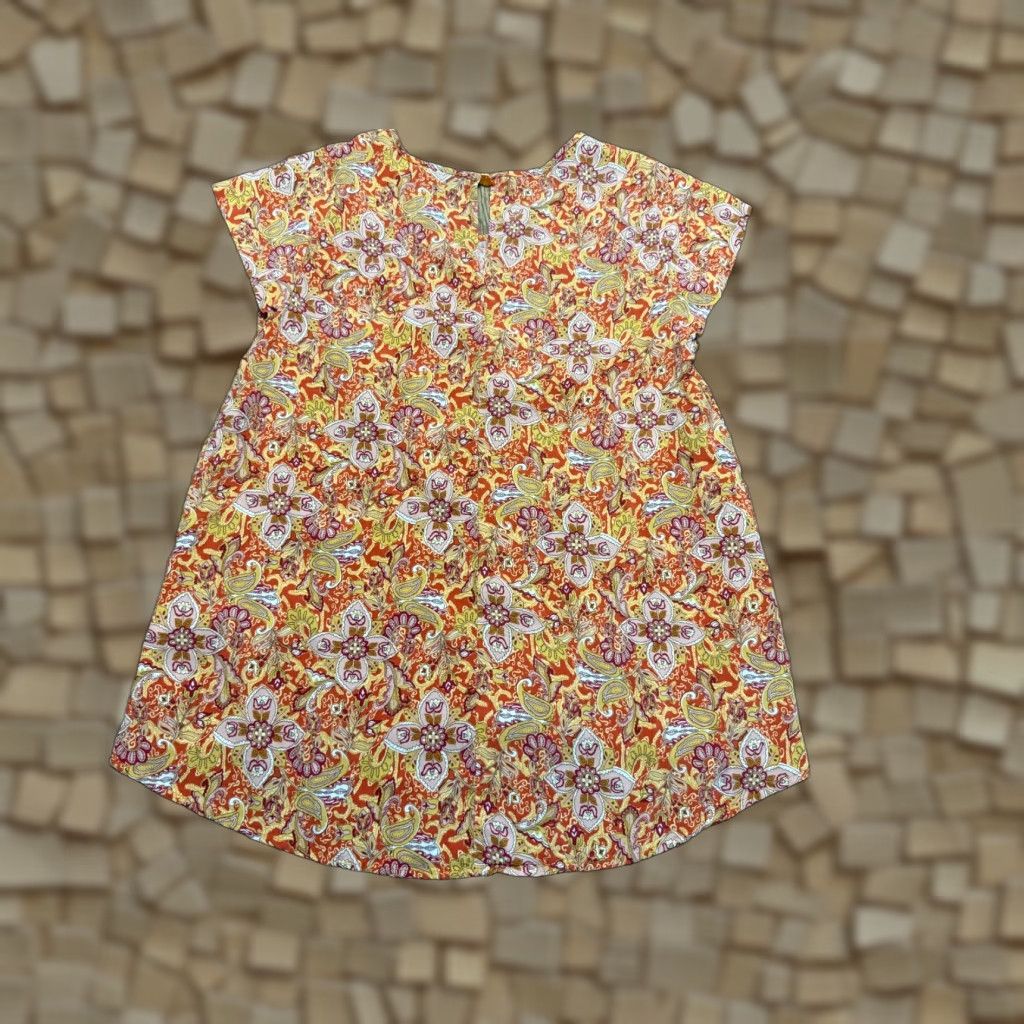 Annex Anne Carson Blouse Women's M Orange Floral Paisley Modern Casual Shirt Womens Size M / US 6-8 / IT 42-44 - 1 Thumbnail