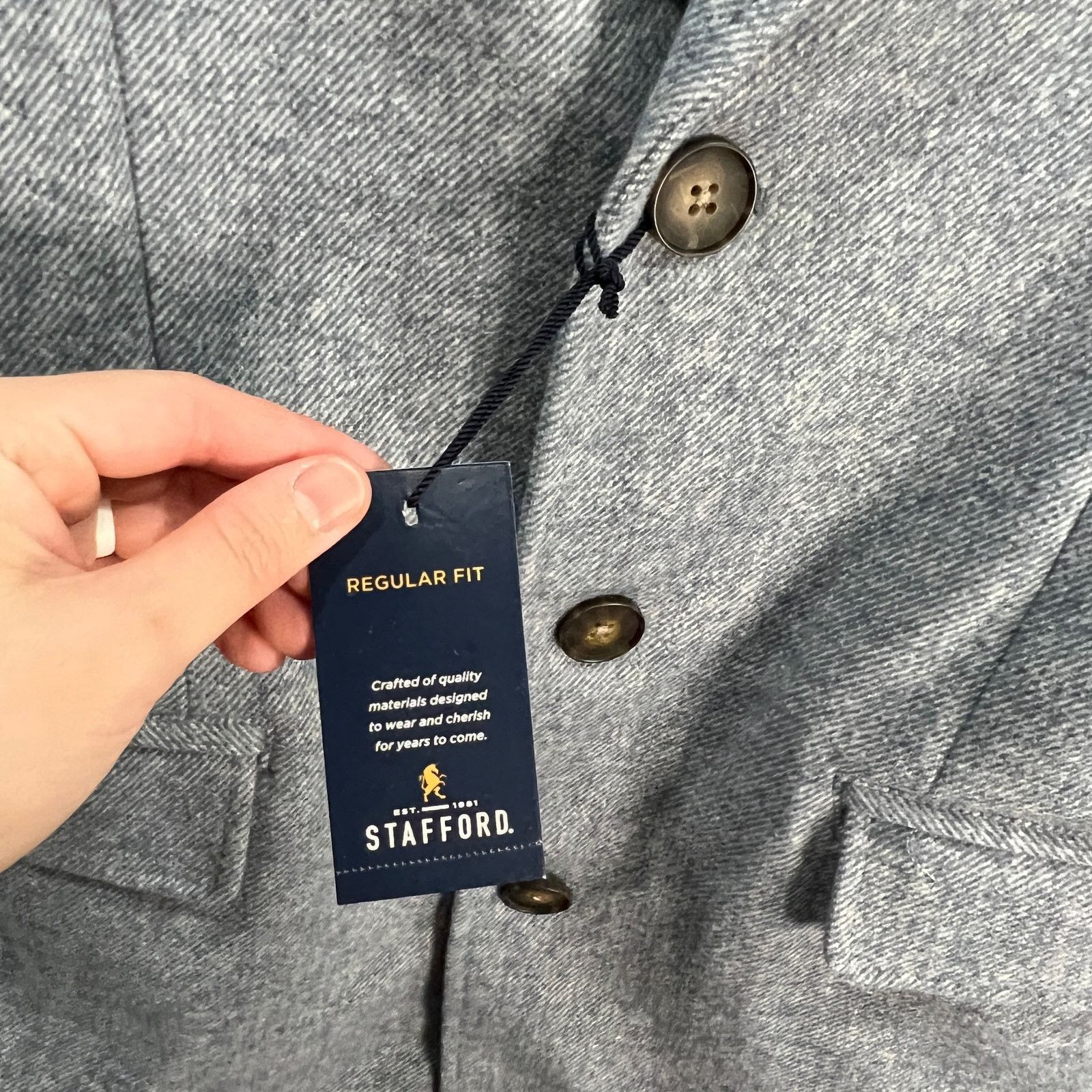Other Stafford Mens Water Resistant Midweight Topcoat Coat Light Size US M / EU 48-50 / 2 - 14 Thumbnail