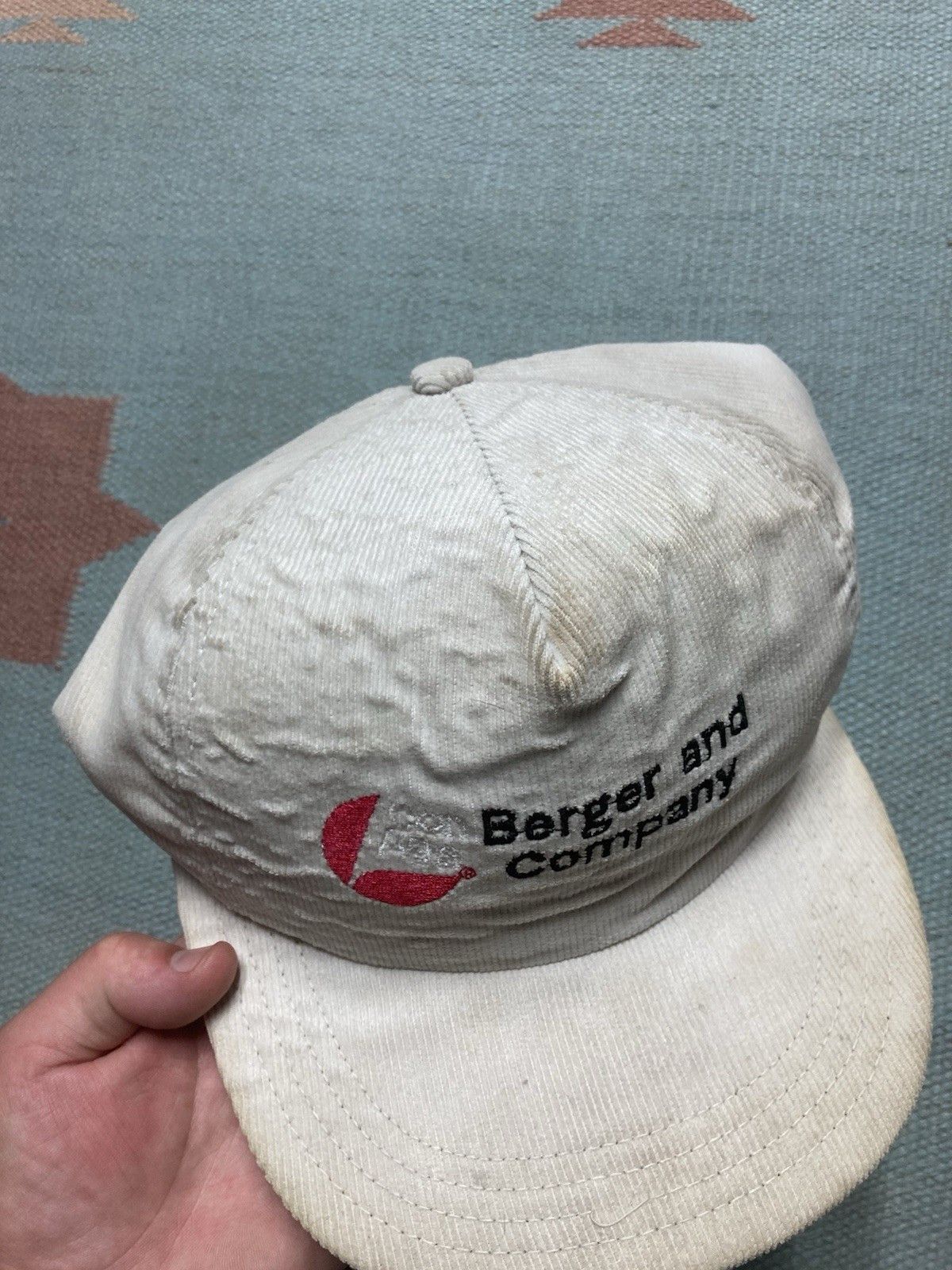 Vintage 90s SnapBack hat corduroy Berger company Con Agra made USA Size ONE SIZE - 4 Thumbnail