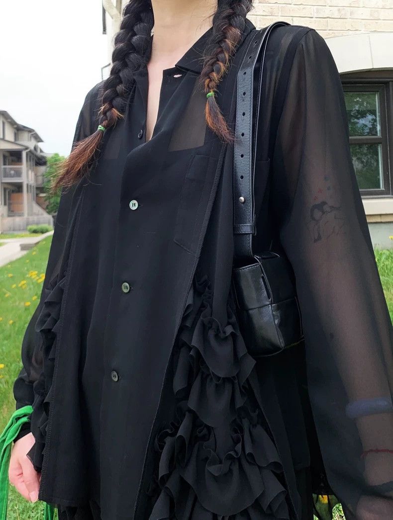 Comme des Garcons Comme Des Garcons Crew neck pleated chiffon crepe shirt Size XS / US 0-2 / IT 36-38 - 8 Thumbnail