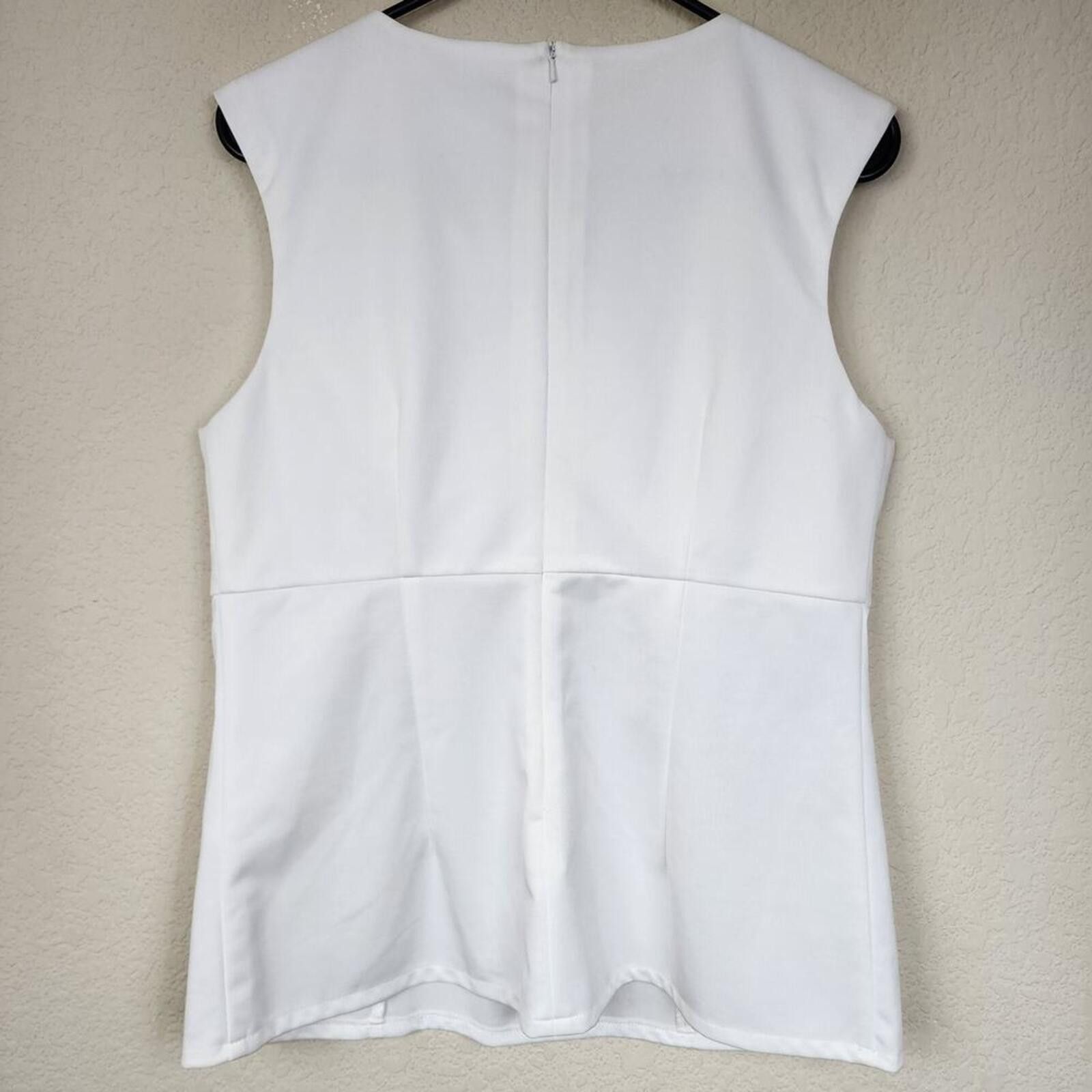 Eden Park Eden Large White Studded Tank Top Blouse Size L / US 10 / IT 46 - 5 Thumbnail