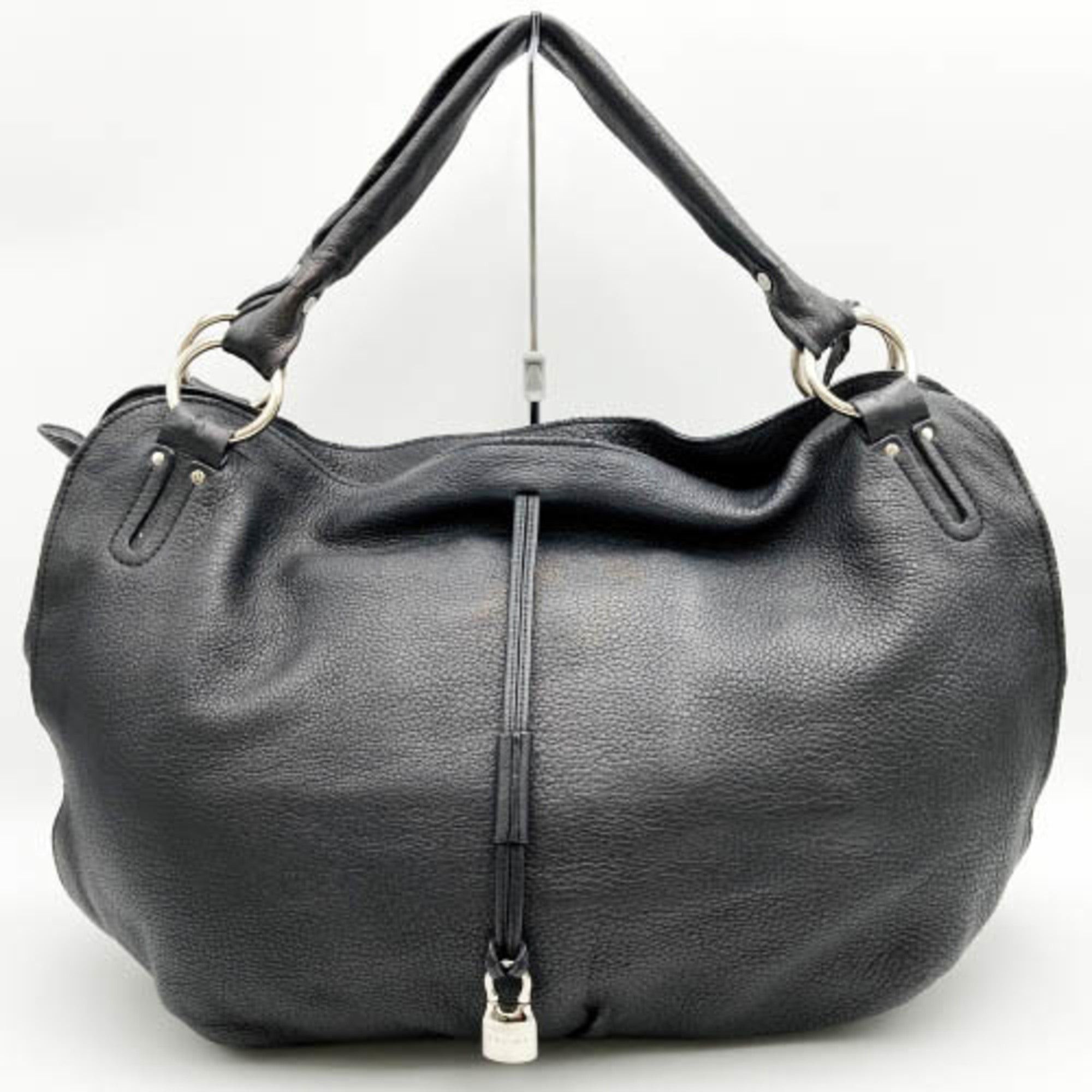 image of Celine Pillow Small Shoulder Bag Black Leather Ladies Fashion Sd-Sa-1028 Used, Women's