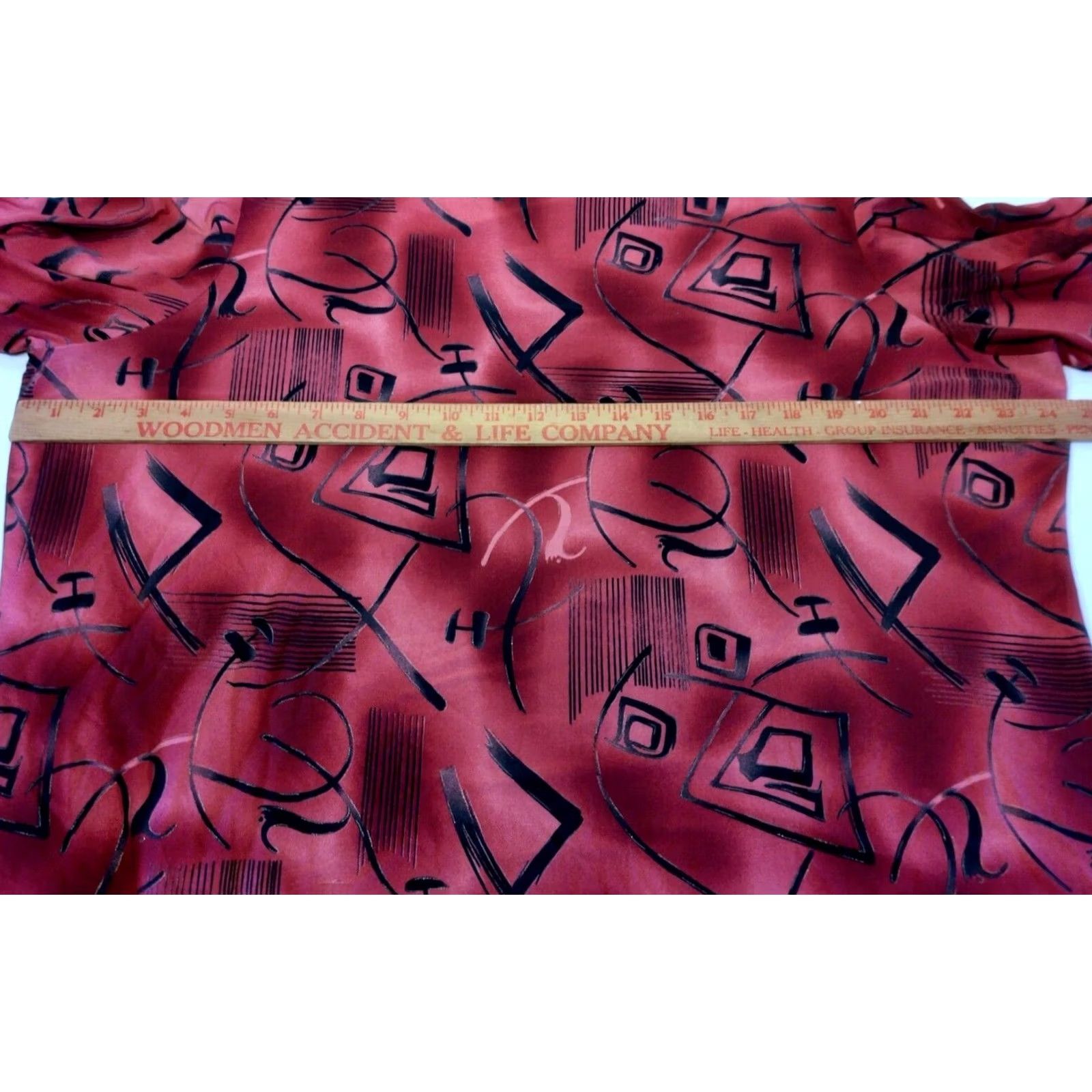 4SDESIGNS MKM Designs Shirt Plus Size 2XL Tunic Red Flutter Sleeve Abstract Gold Flaws Vintage Women Mens? Size XXL / US 16-18 / IT 52-54 - 3 Thumbnail