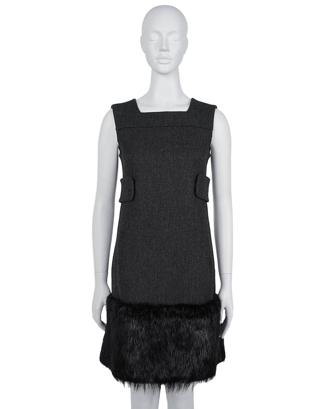Prada Prada F/W2001 Wool Fur Dress Size S / US 4 / IT 40 - 1 Thumbnail