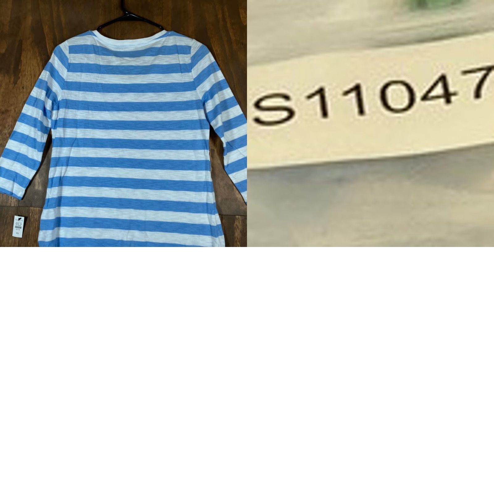 Talbots Talbots Blouse Shirt Striped Blue White 3/4 Sleeve Cotton Blend PS Petite Womens Casual Workwear Size S / US 4 / IT 40 - 9 Thumbnail