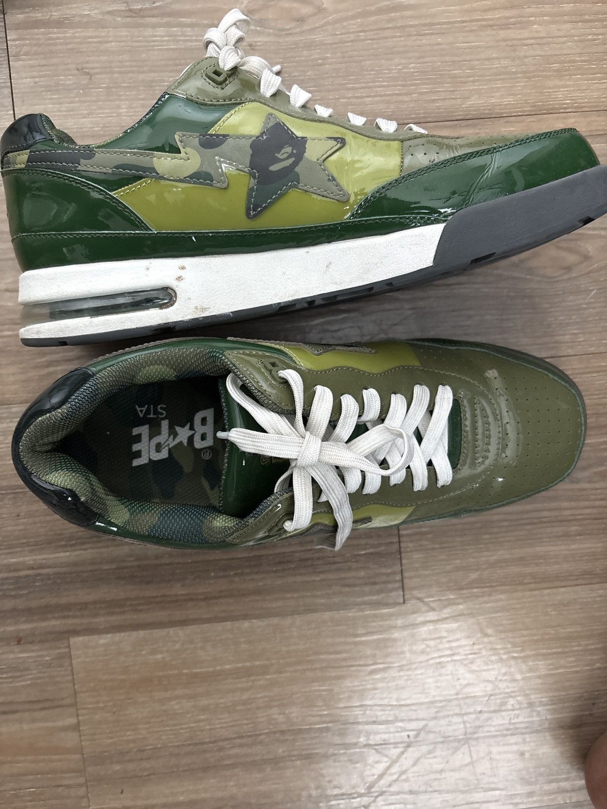 Bape Bapesta Roadsta#1 Green Camo Size US 12 / EU 45 - 4 Thumbnail