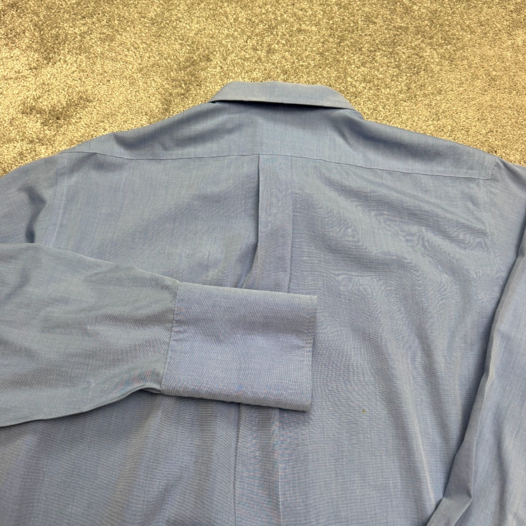 Brooks Brothers Brooks Brothers 346 Non-Iron Regular Fit Dress Shirt Mens 17-34 Blue Cotton Work Shirt Size 46R - 3 Thumbnail