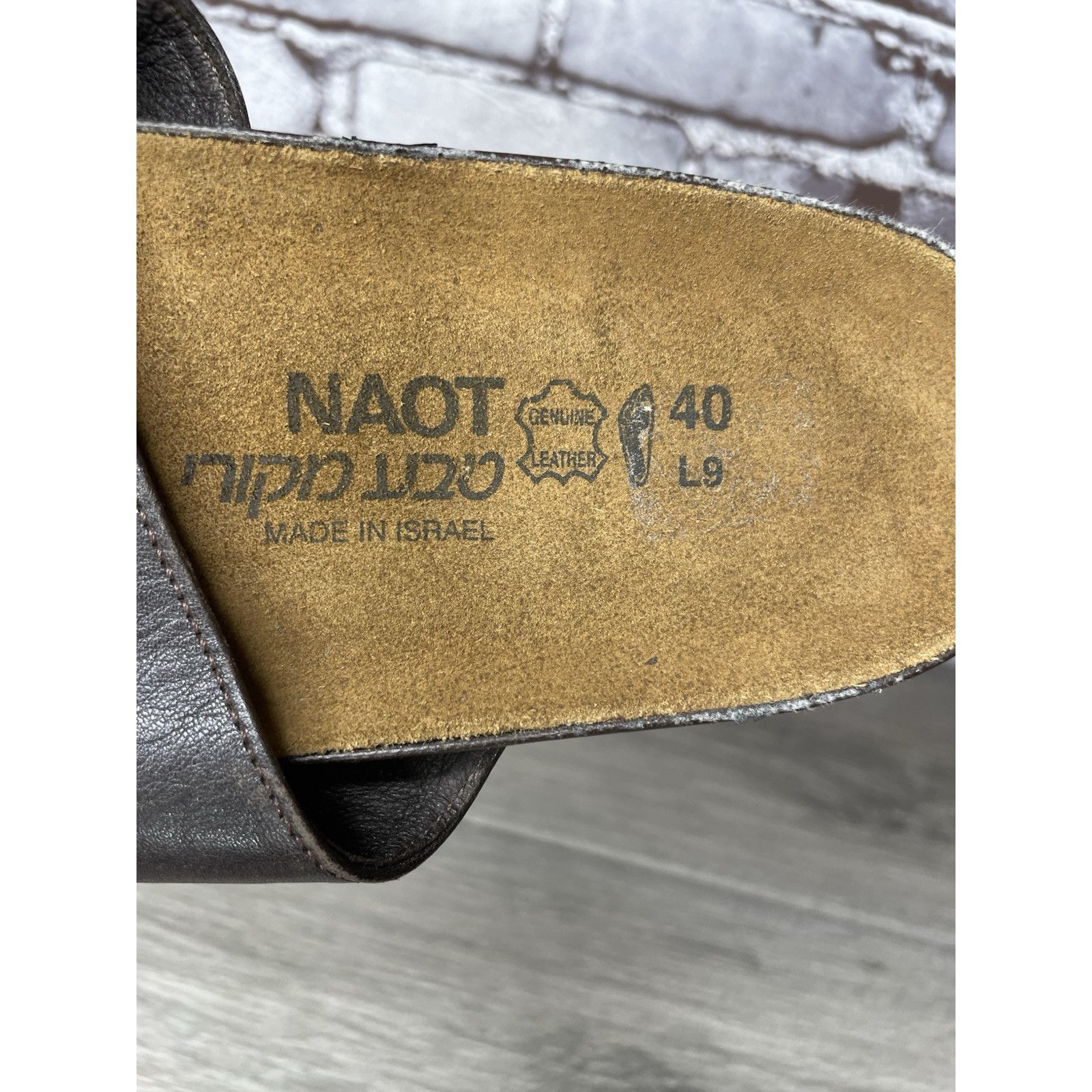 Other Naot Brown Leather Casual Low Heel Strap Slides Sandals Wome Size US 10 / IT 40 - 8 Thumbnail
