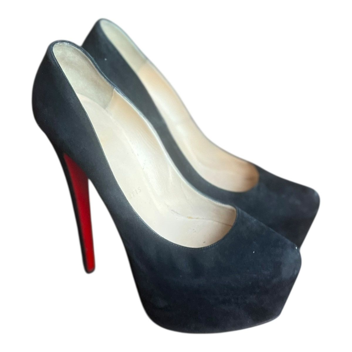 CHRISTIAN LOUBOUTIN Daffodile 160 Black Suede Platform Pump