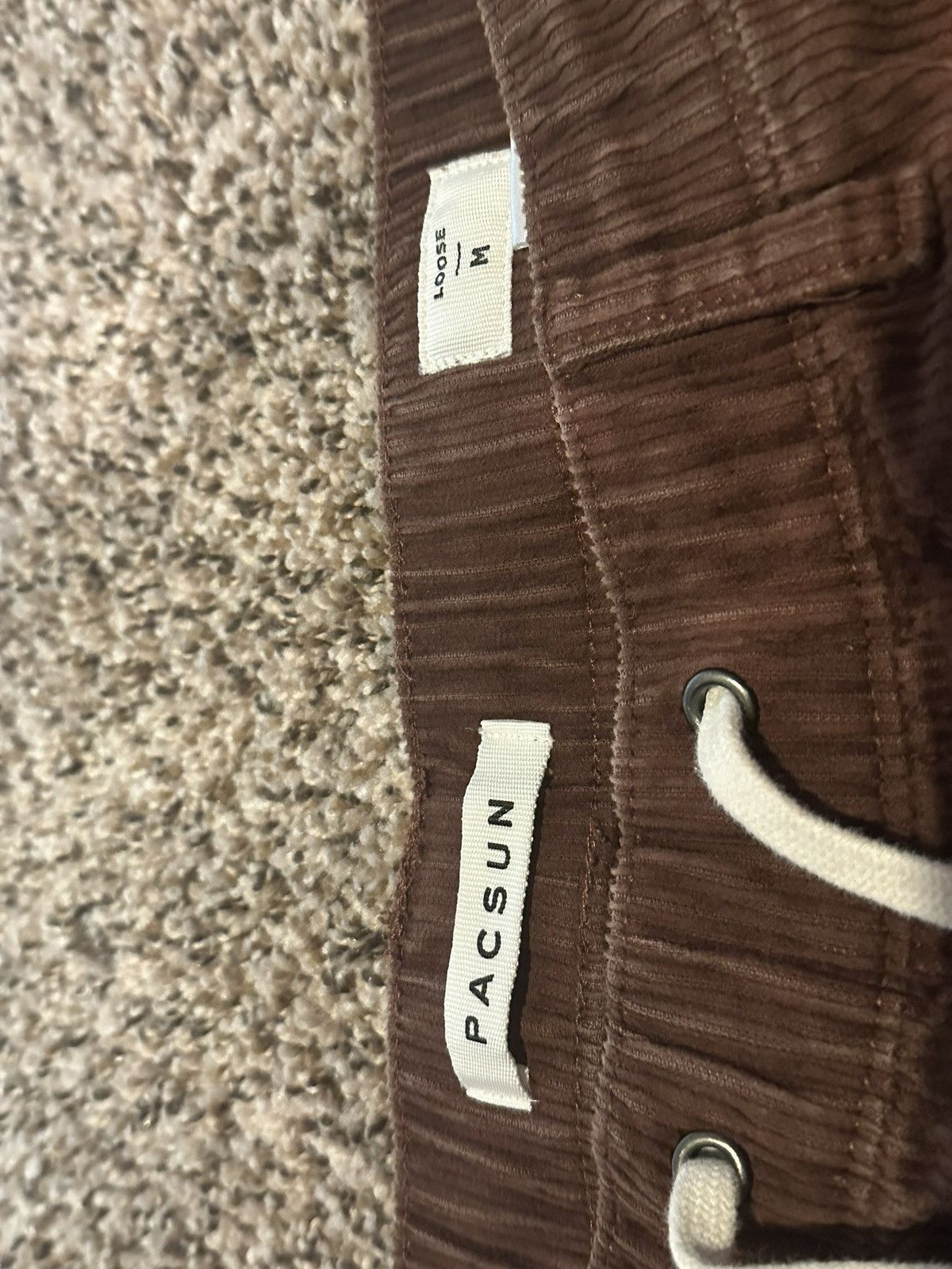 Pacsun PacSun Corduroy Pants Mens Medium Loose Drawstring Carpenter Size US 32 / EU 48 - 3 Thumbnail