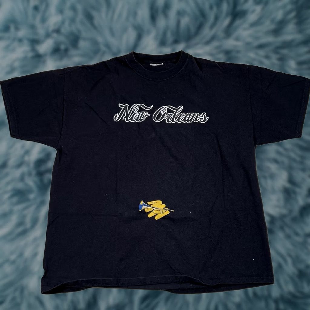 Hanes VINTAGE Hanes Tshirt Grunge Louisiana New Orleans Spell Out XL Black Mens Shirt Size US XL / EU 56 / 4 - 1 Thumbnail